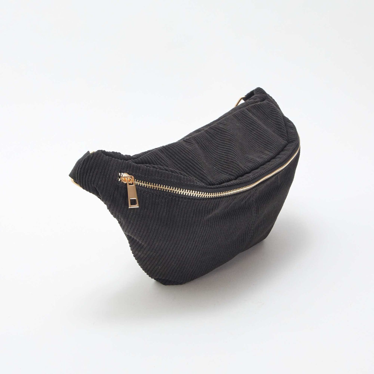 Sac banane en velours côtelé NOIR
