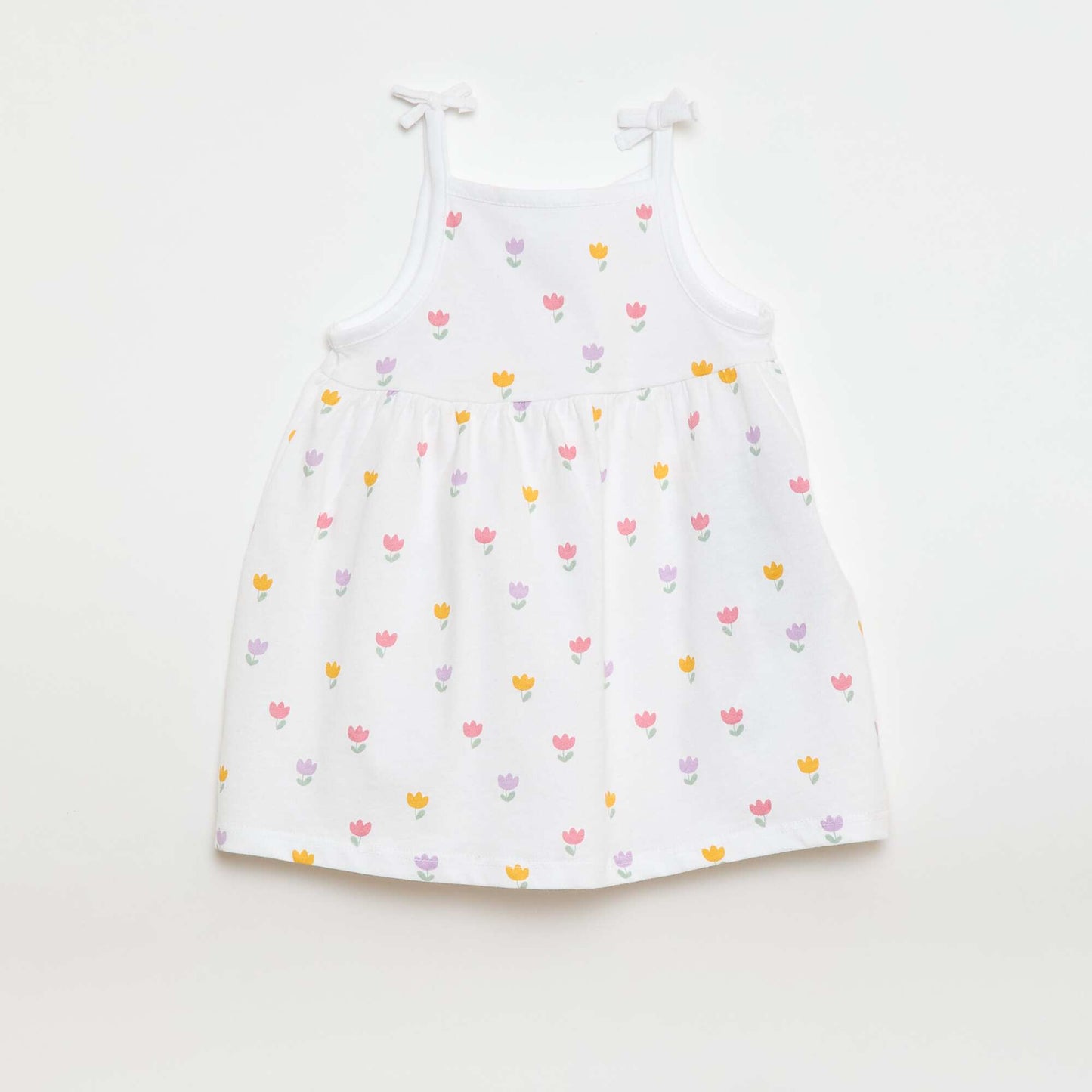 Lot de 2 robes à bretelles avec noeuds BLANC