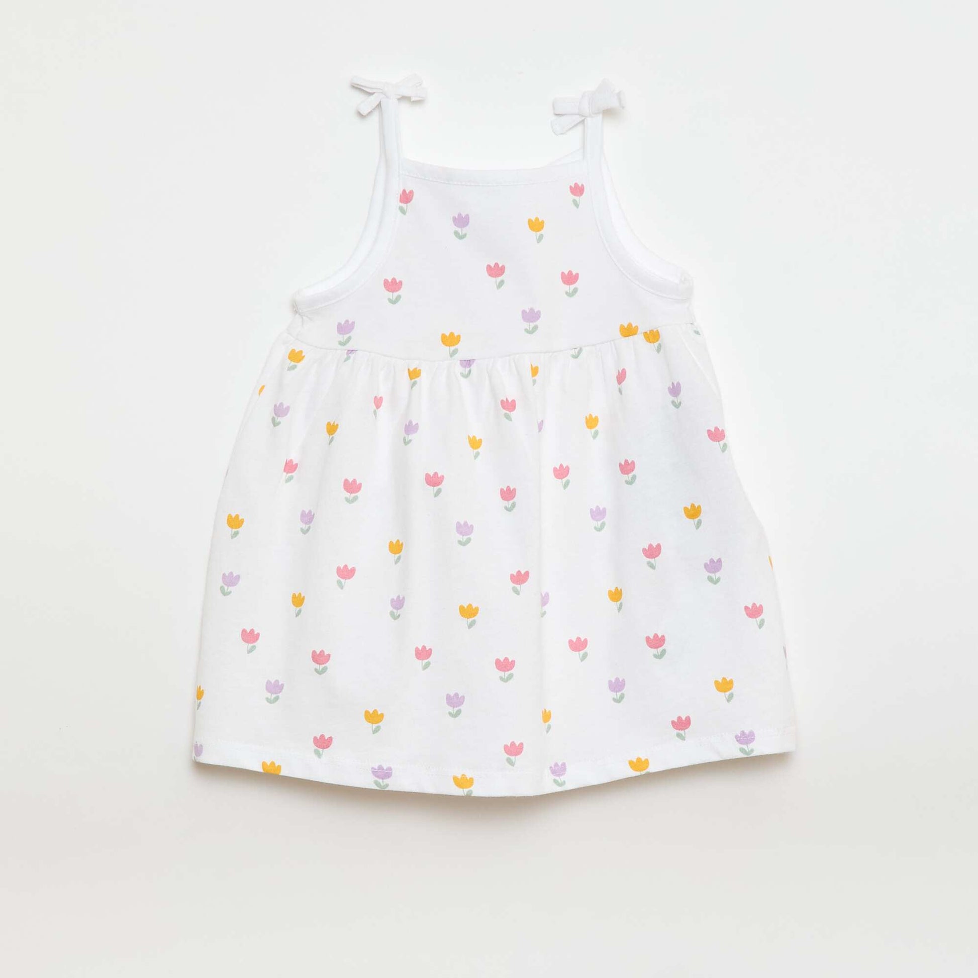 Lot de 2 robes à bretelles avec noeuds BLANC