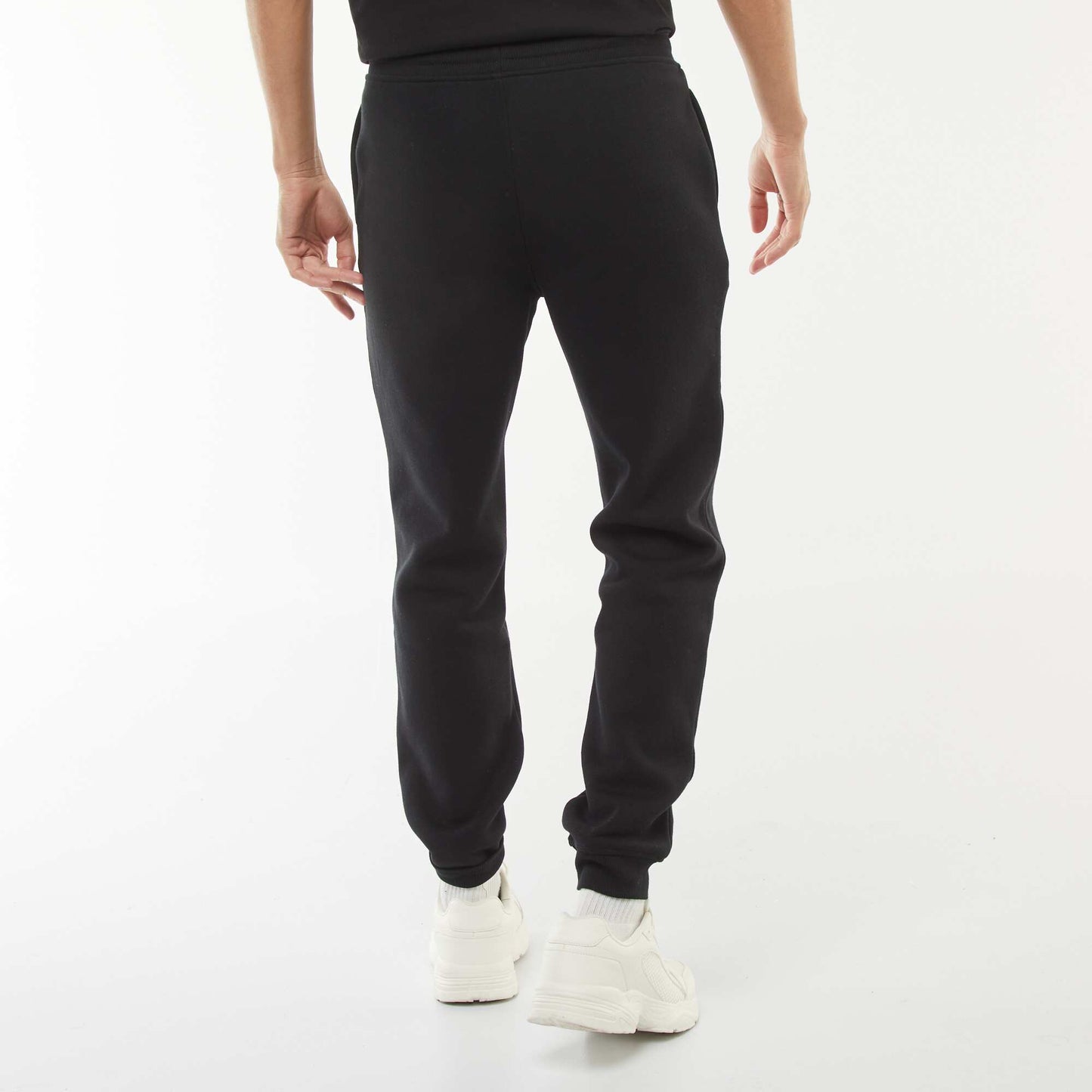 Pantalon jogging en molleton chaud NOIR
