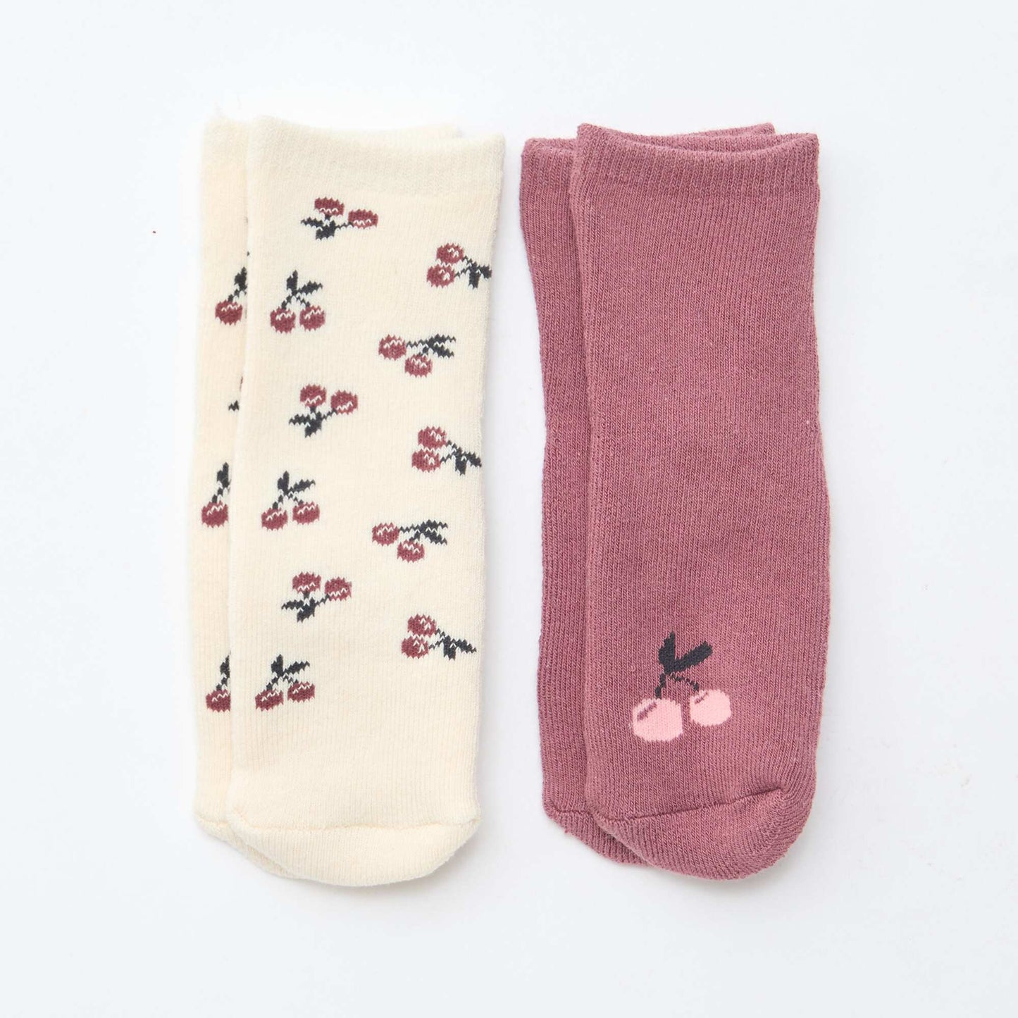 Paire de chaussettes fantaisie anti-dérapantes BEIGE