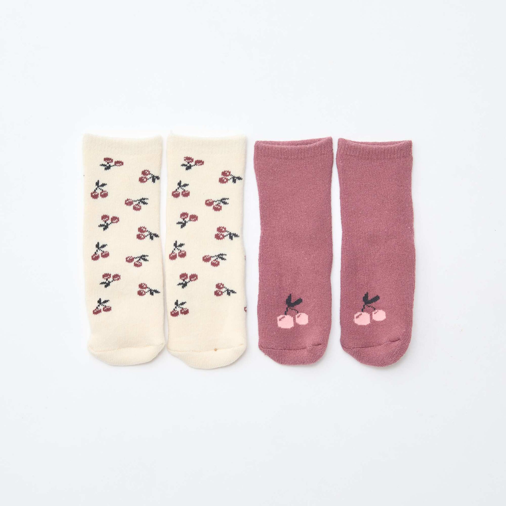Paire de chaussettes fantaisie anti-dérapantes BEIGE