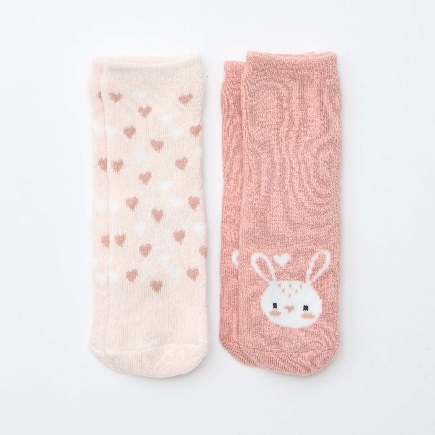 Paire de chaussettes fantaisie anti-dérapantes ROSE
