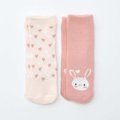 Paire de chaussettes fantaisie anti-dérapantes ROSE