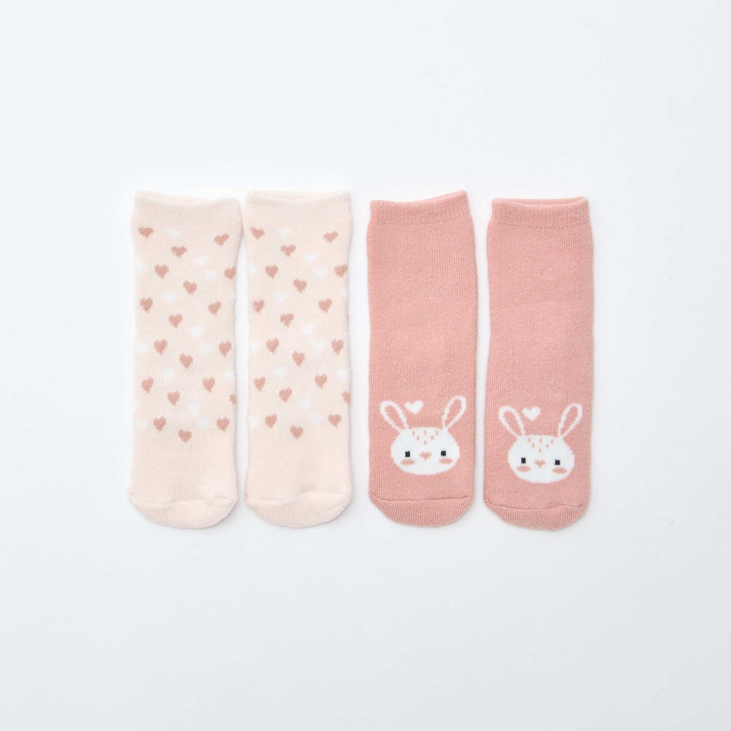 Paire de chaussettes fantaisie anti-dérapantes ROSE