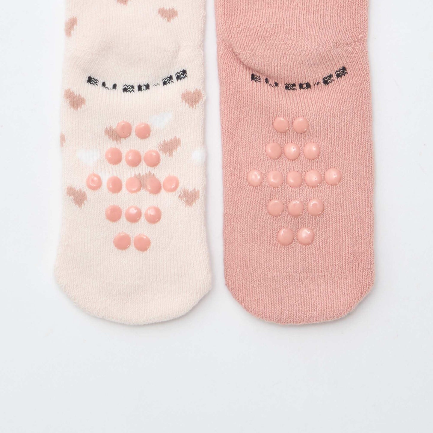 Paire de chaussettes fantaisie anti-dérapantes ROSE