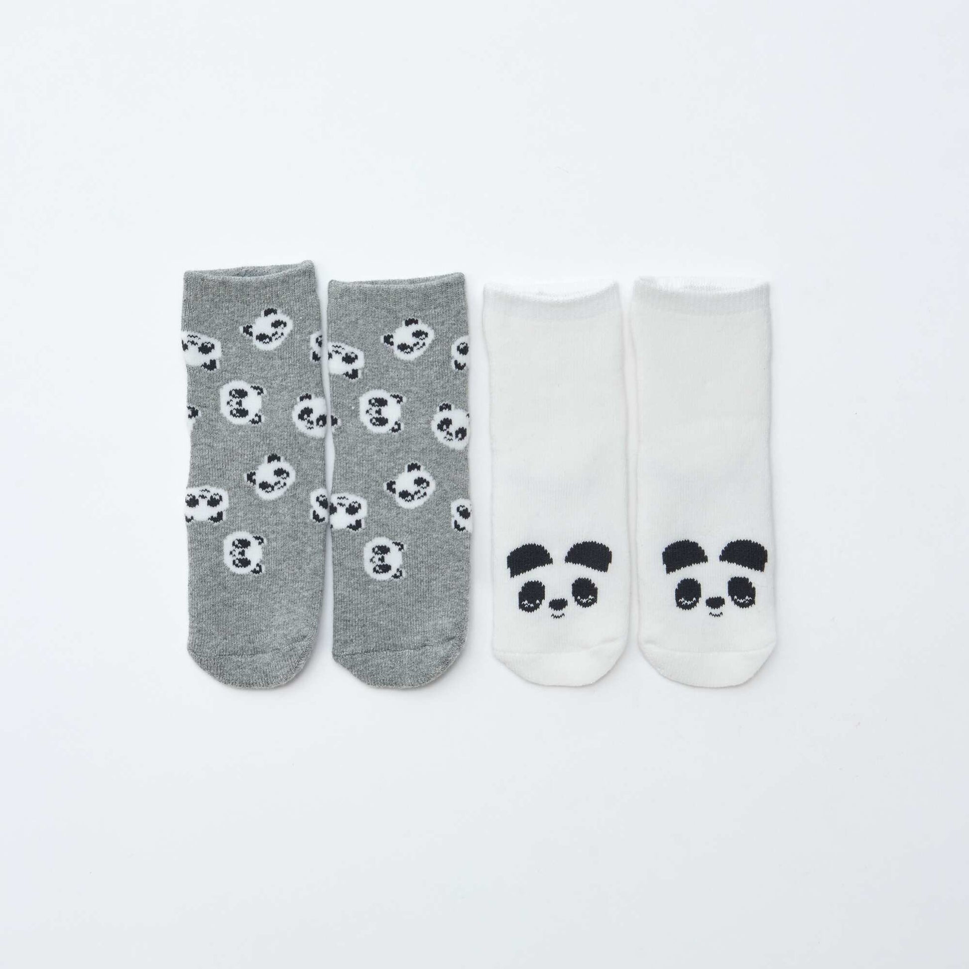Paire de chaussettes fantaisie anti-dérapantes GRIS