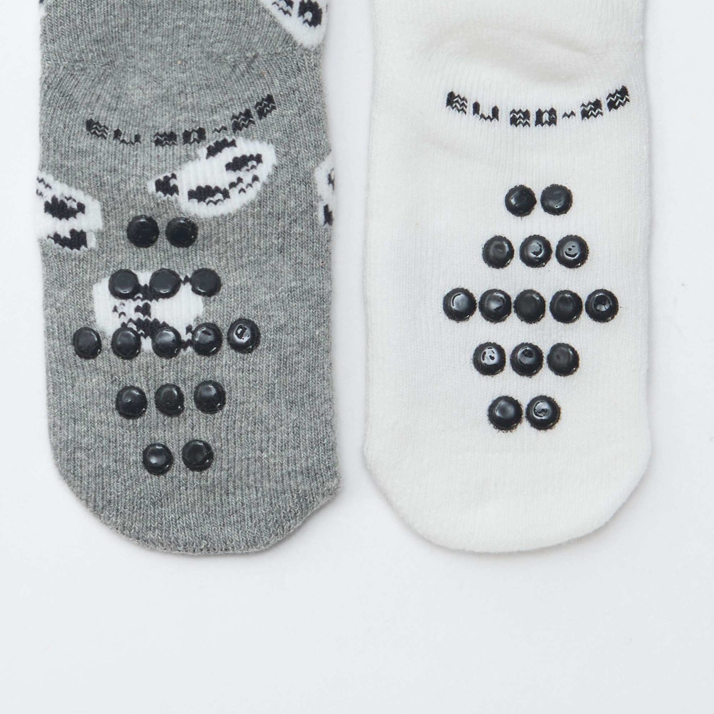 Paire de chaussettes fantaisie anti-dérapantes GRIS