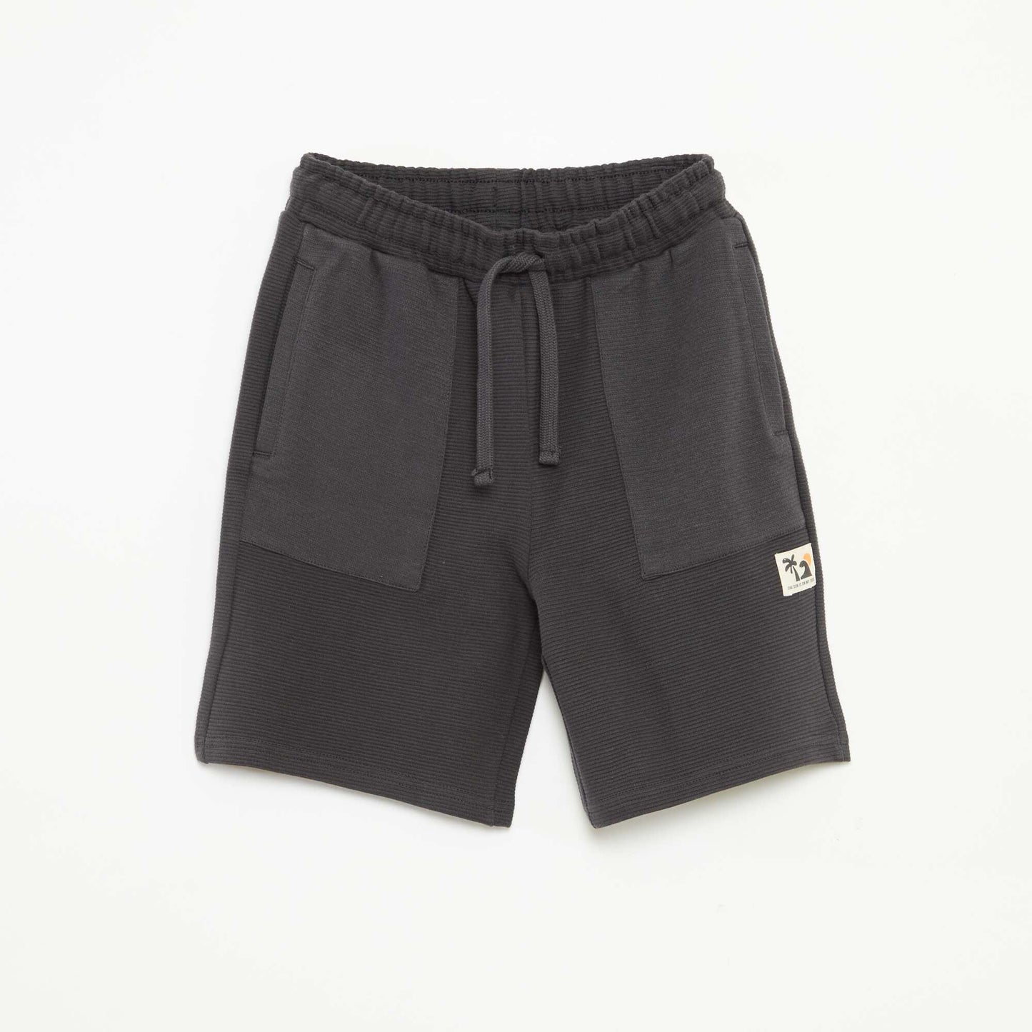 Short en maille fantaisie à 2 poches NOIR