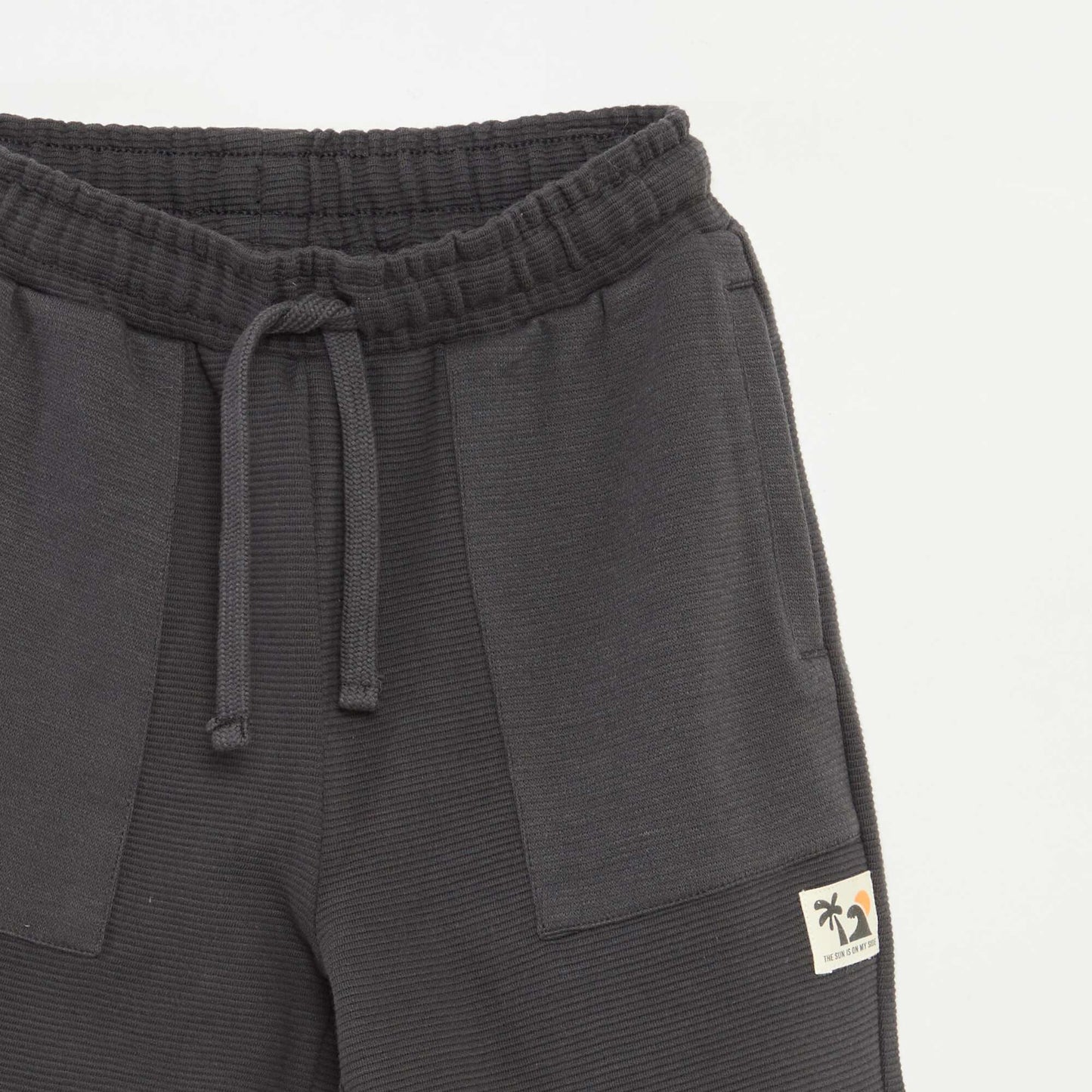Short en maille fantaisie à 2 poches NOIR