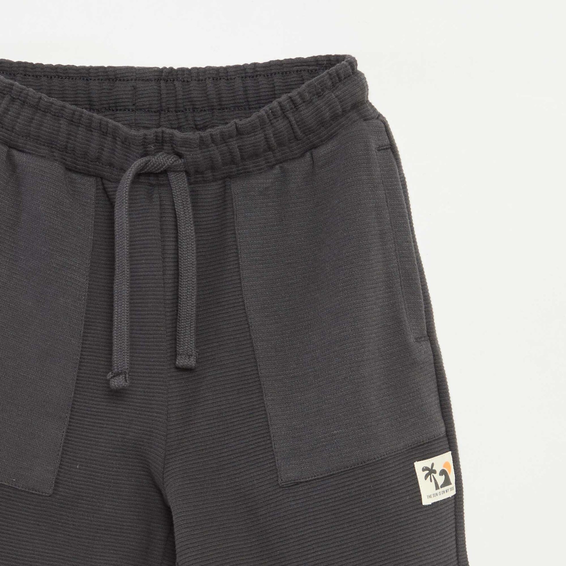 Short en maille fantaisie à 2 poches NOIR