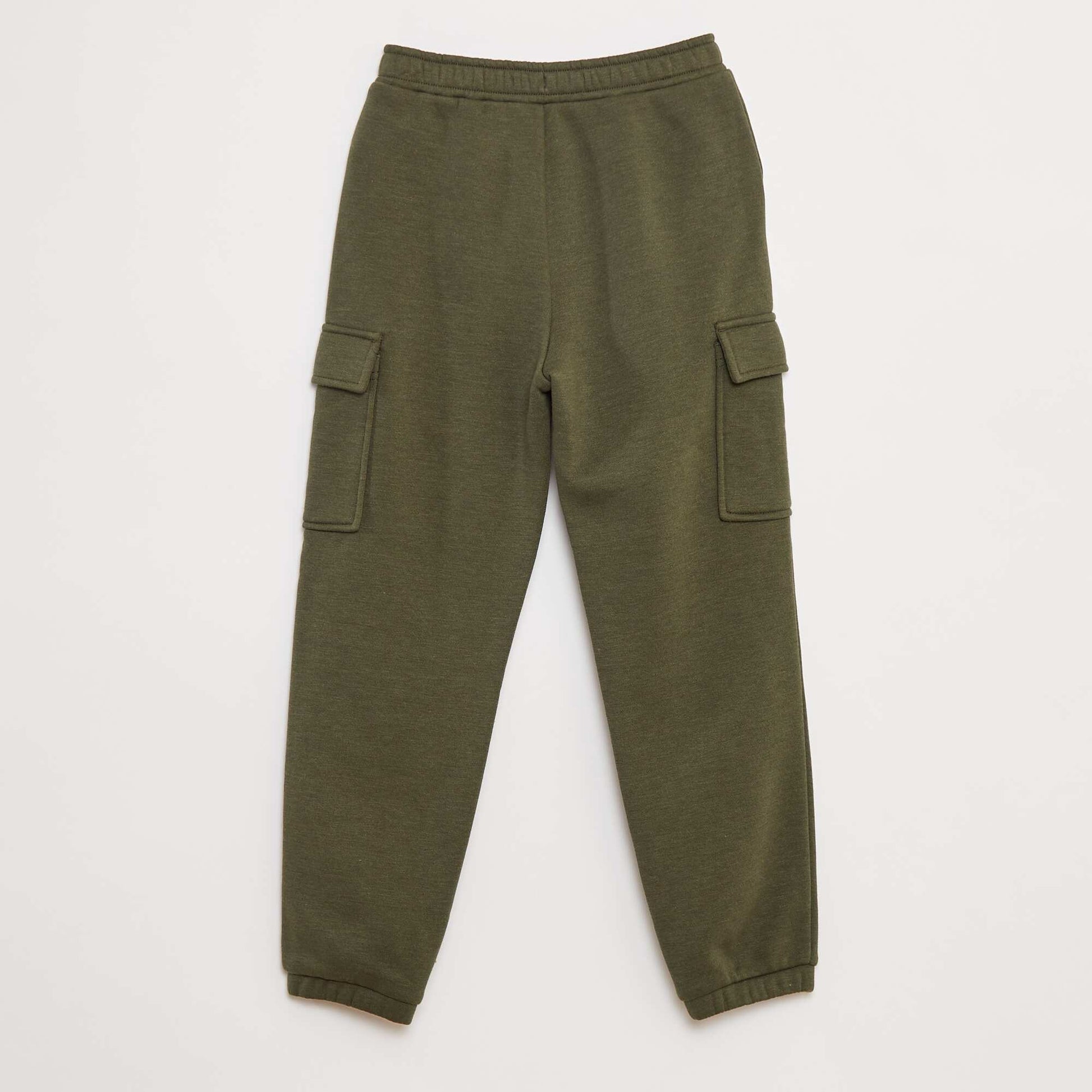 Jogging en molleton uni multi-poches VERT