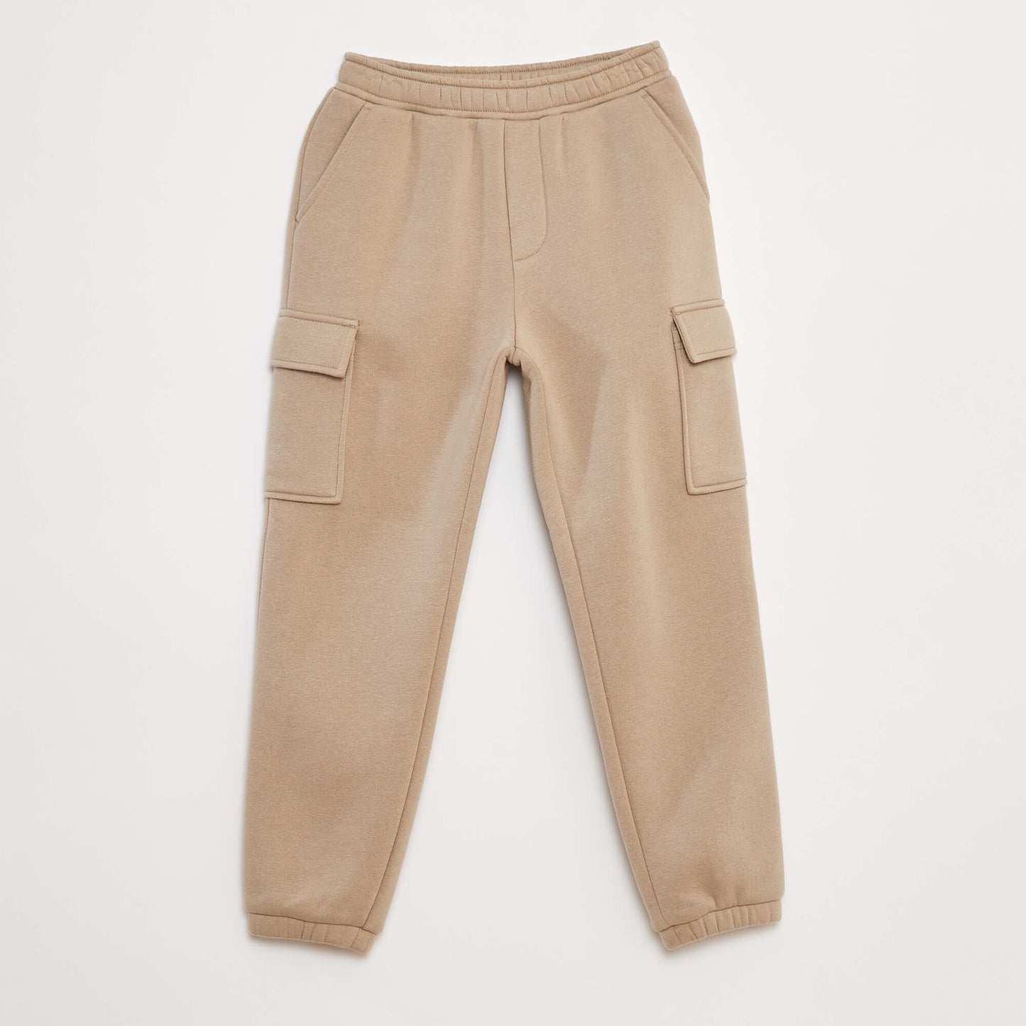Jogging en molleton uni multi-poches BEIGE