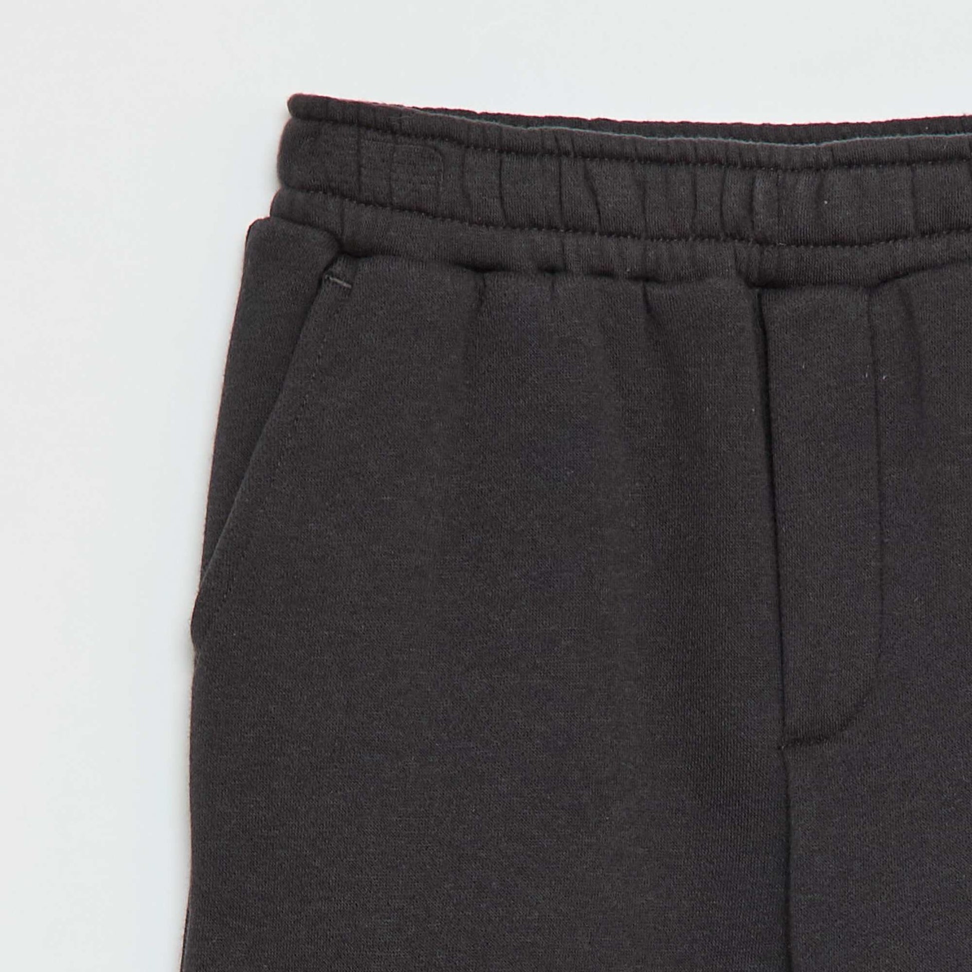 Jogging en molleton uni multi-poches NOIR