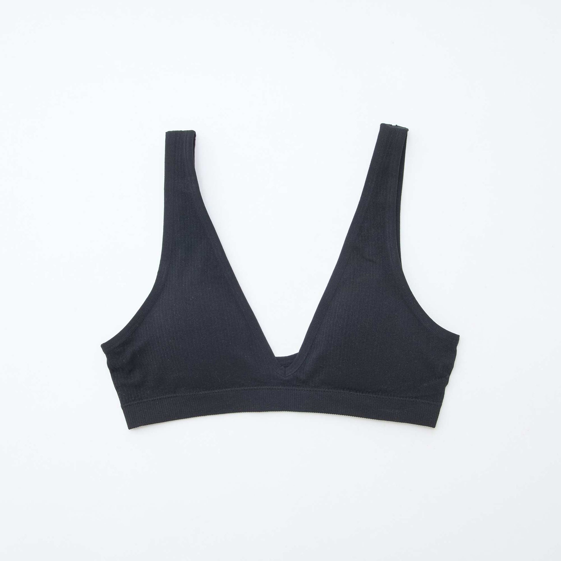 Lot de 2 brassières côtelées sans coutures NOIR