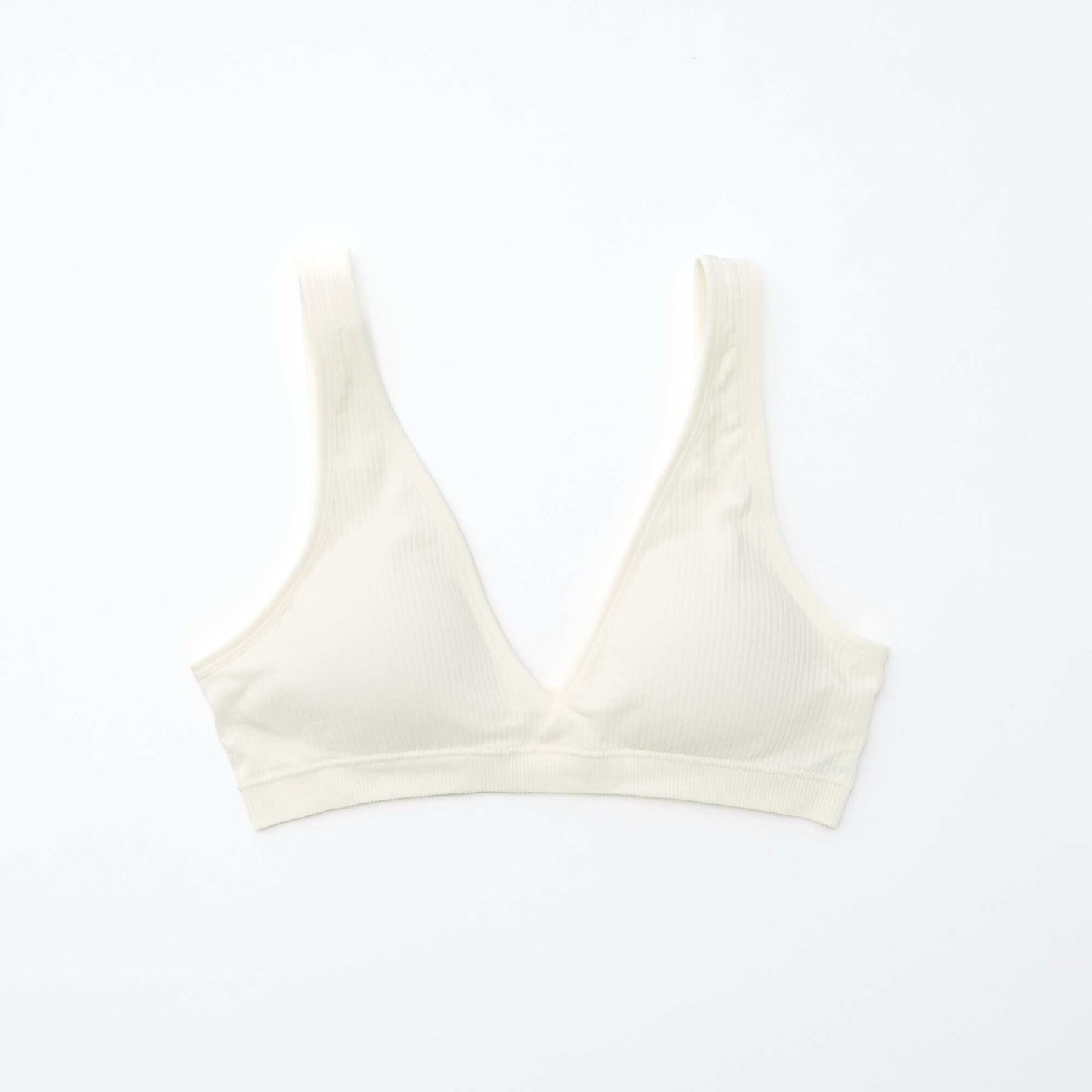 Lot de 2 brassières côtelées sans coutures BLANC