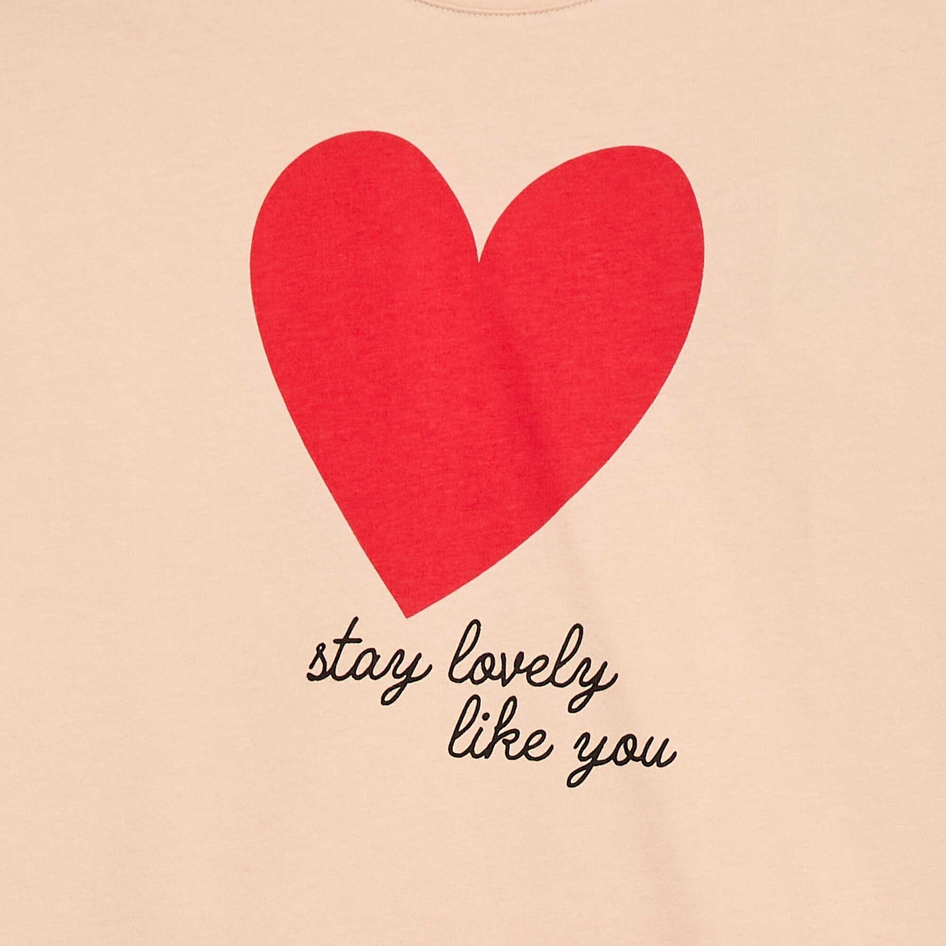 T-shirt imprimé manches longues ROSE
