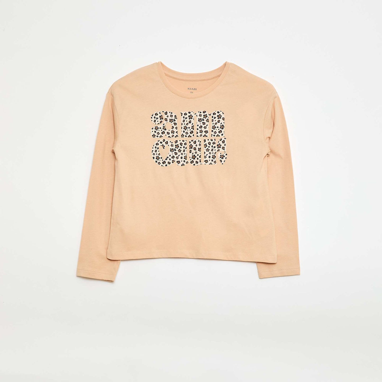 T-shirt imprimé manches longues BEIGE