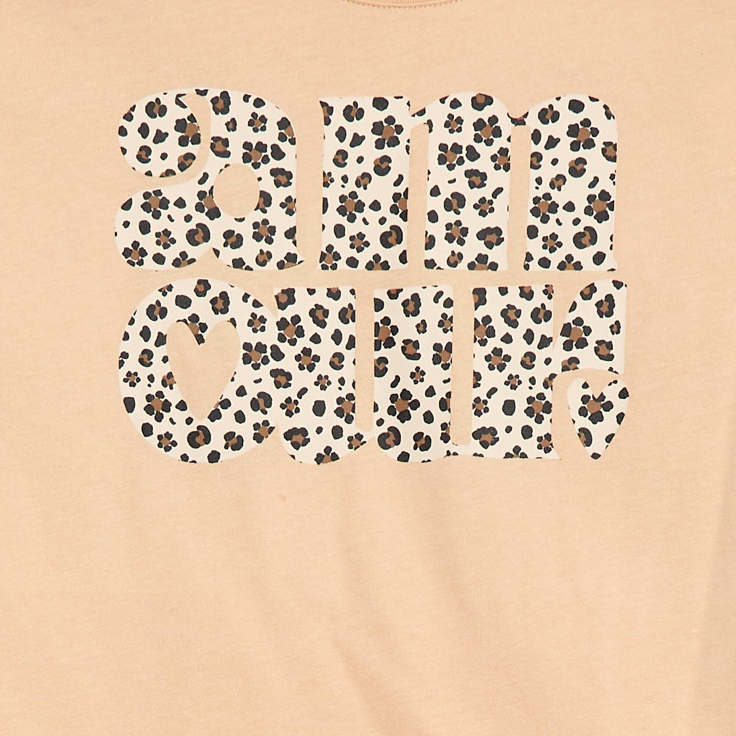 T-shirt imprimé manches longues BEIGE