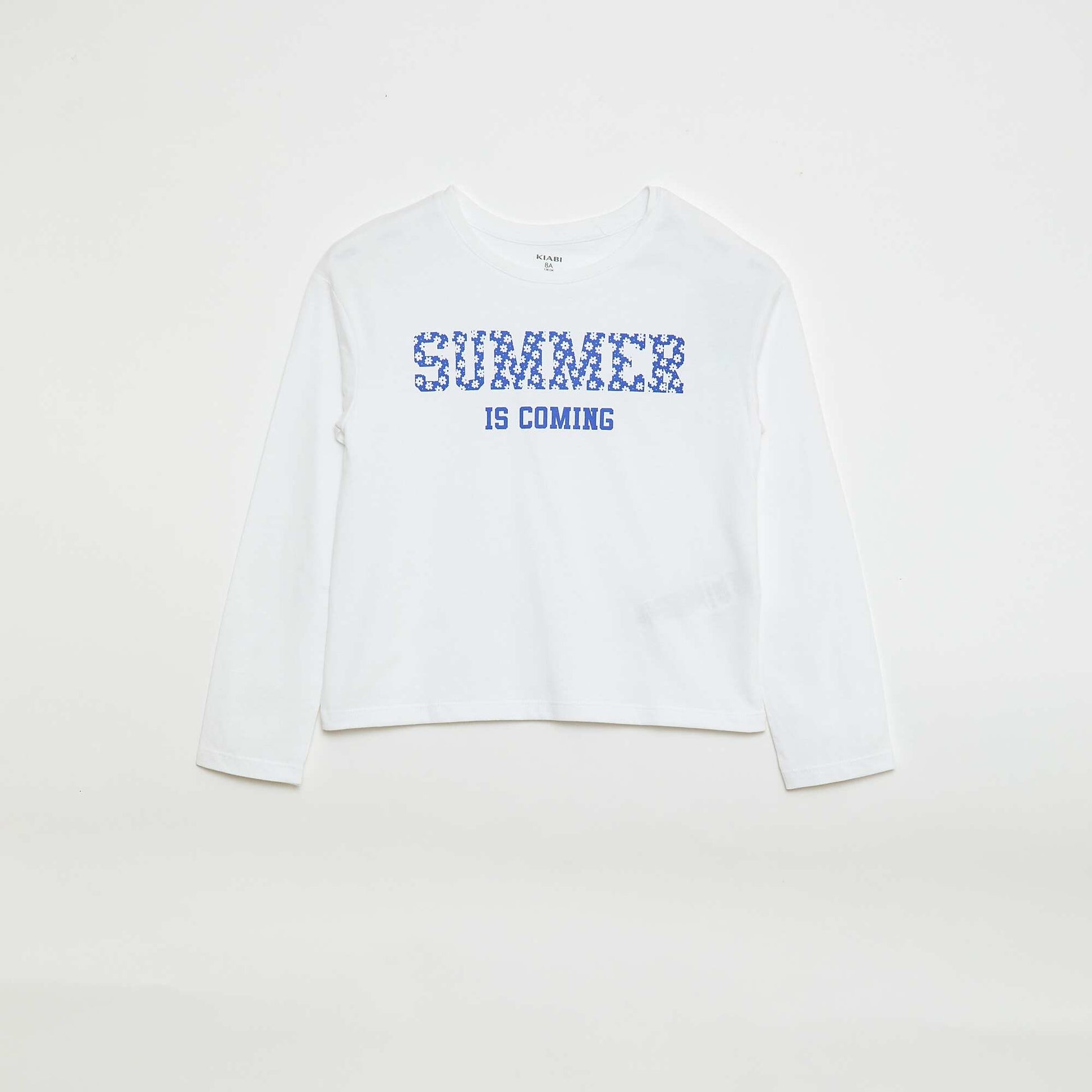 T-shirt imprimé manches longues BLANC