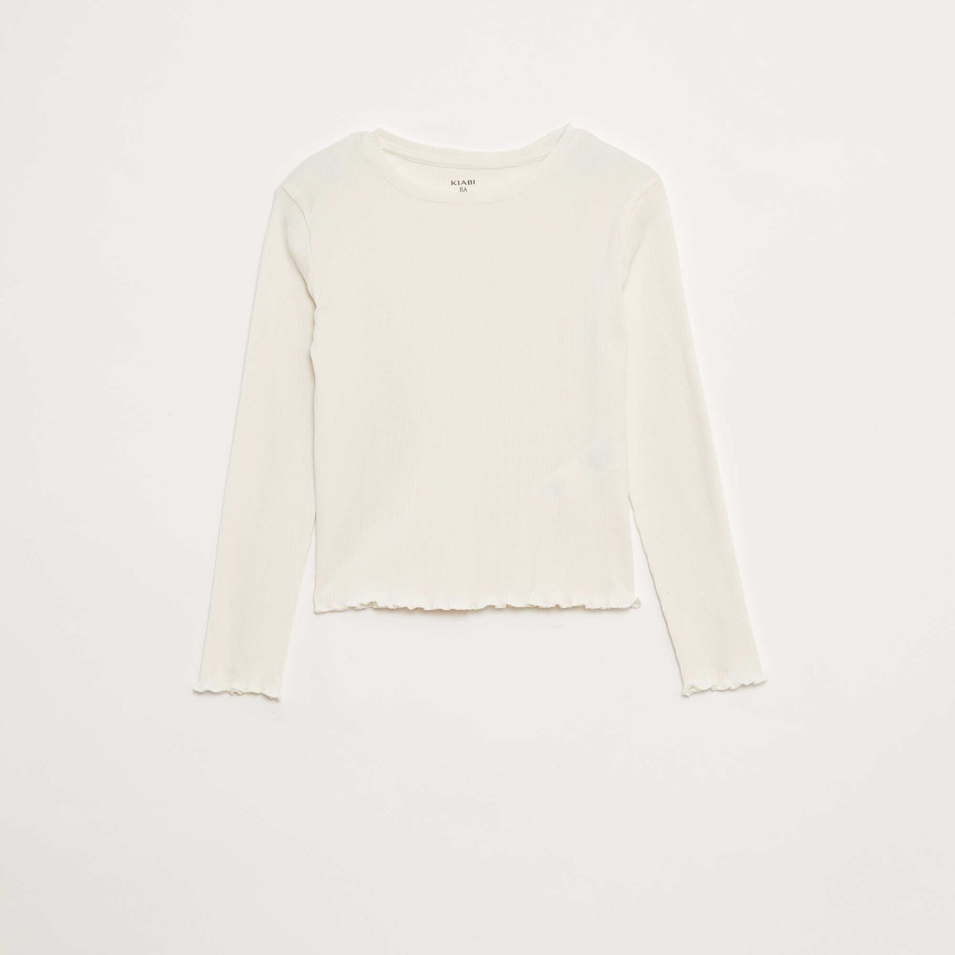 Tee-shirt en maille côtelée BLANC