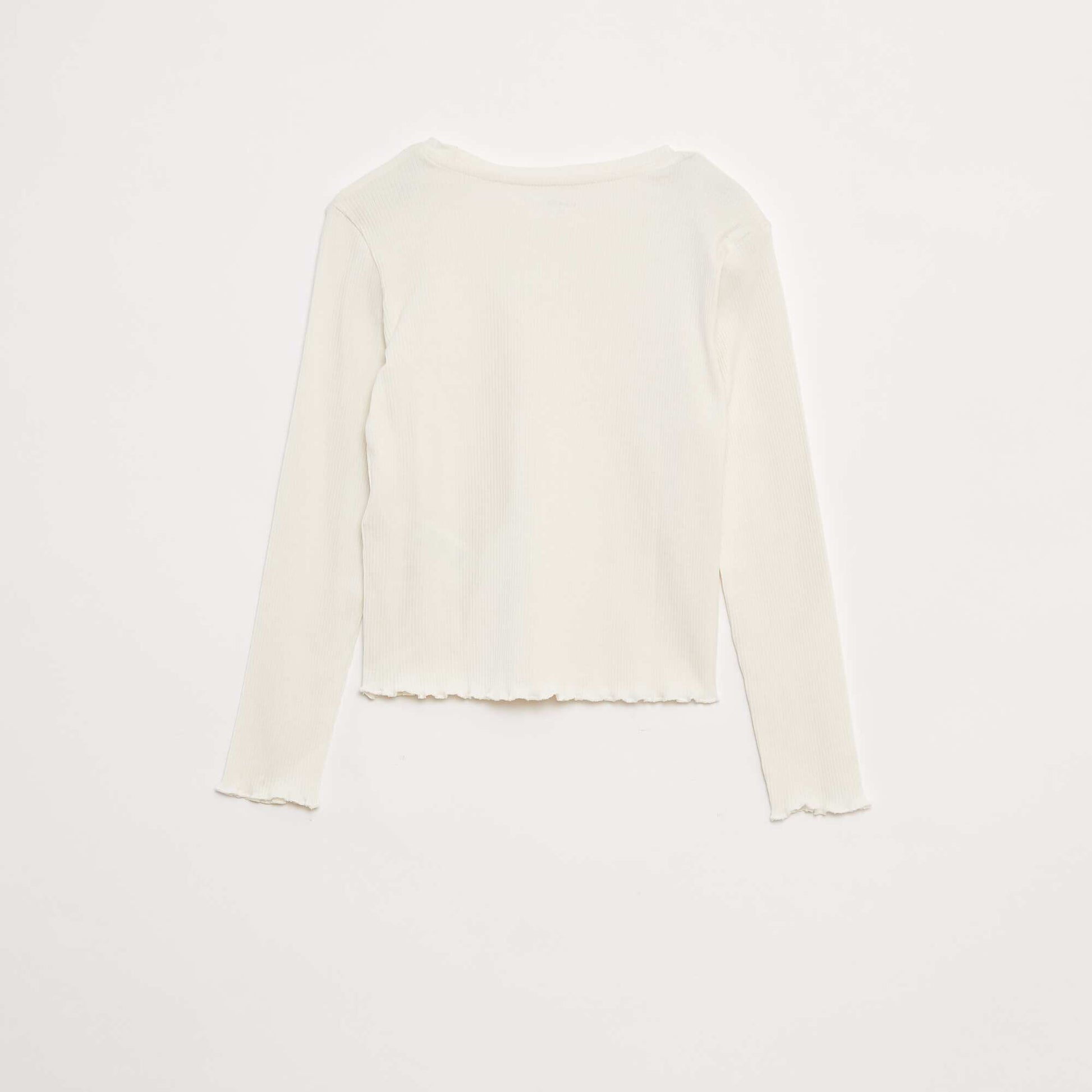 Tee-shirt en maille côtelée BLANC