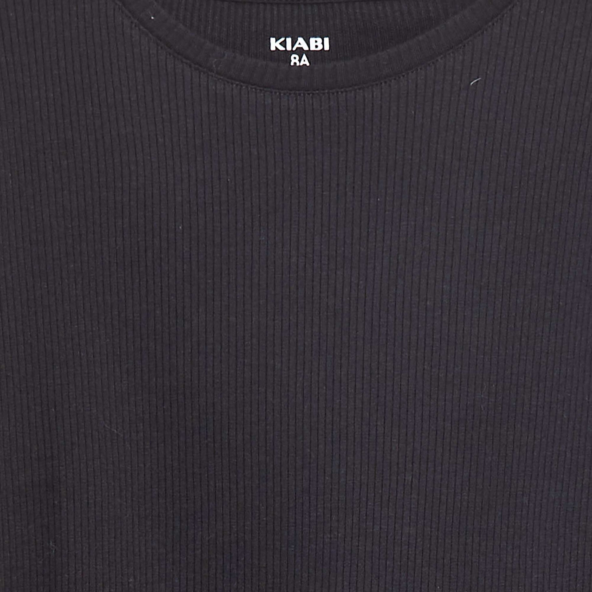 Tee-shirt en maille côtelée NOIR