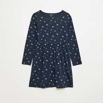 Robe en coton à motif BLEU
