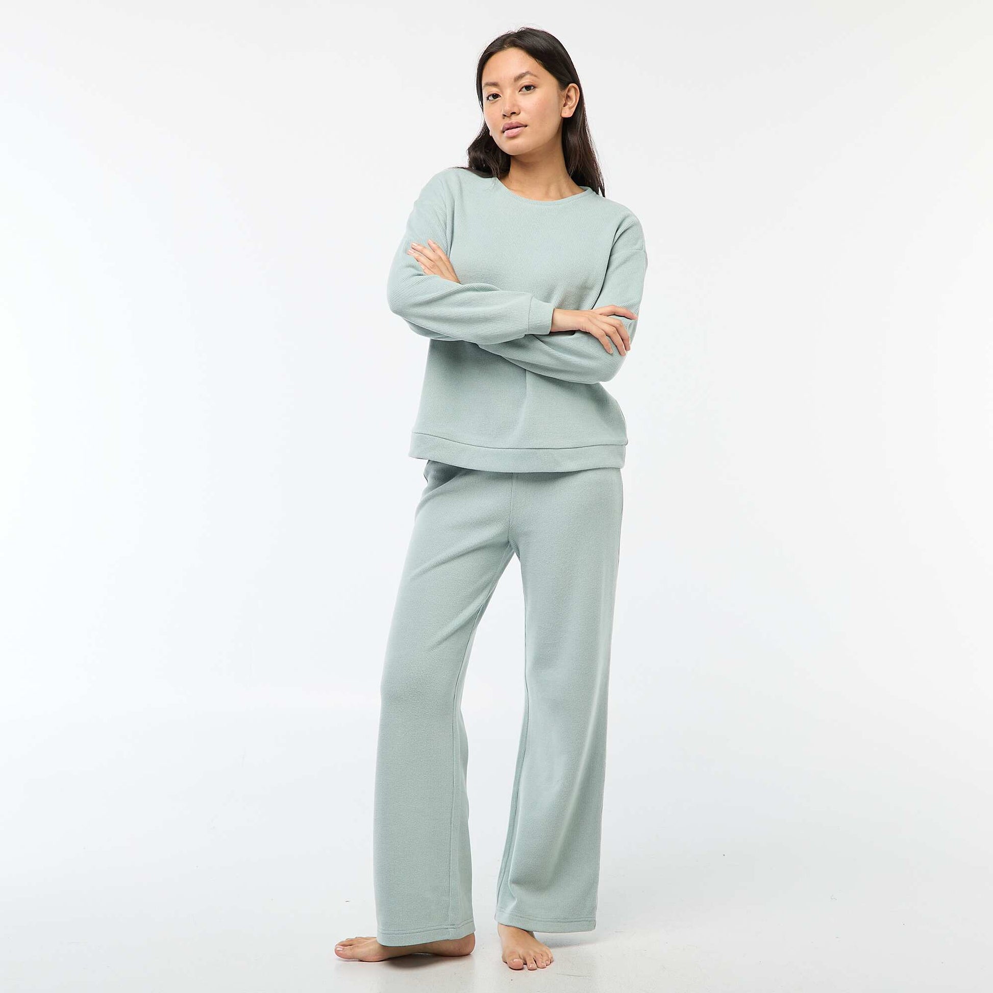 Ensemble de pyjama jersey uni BLEU