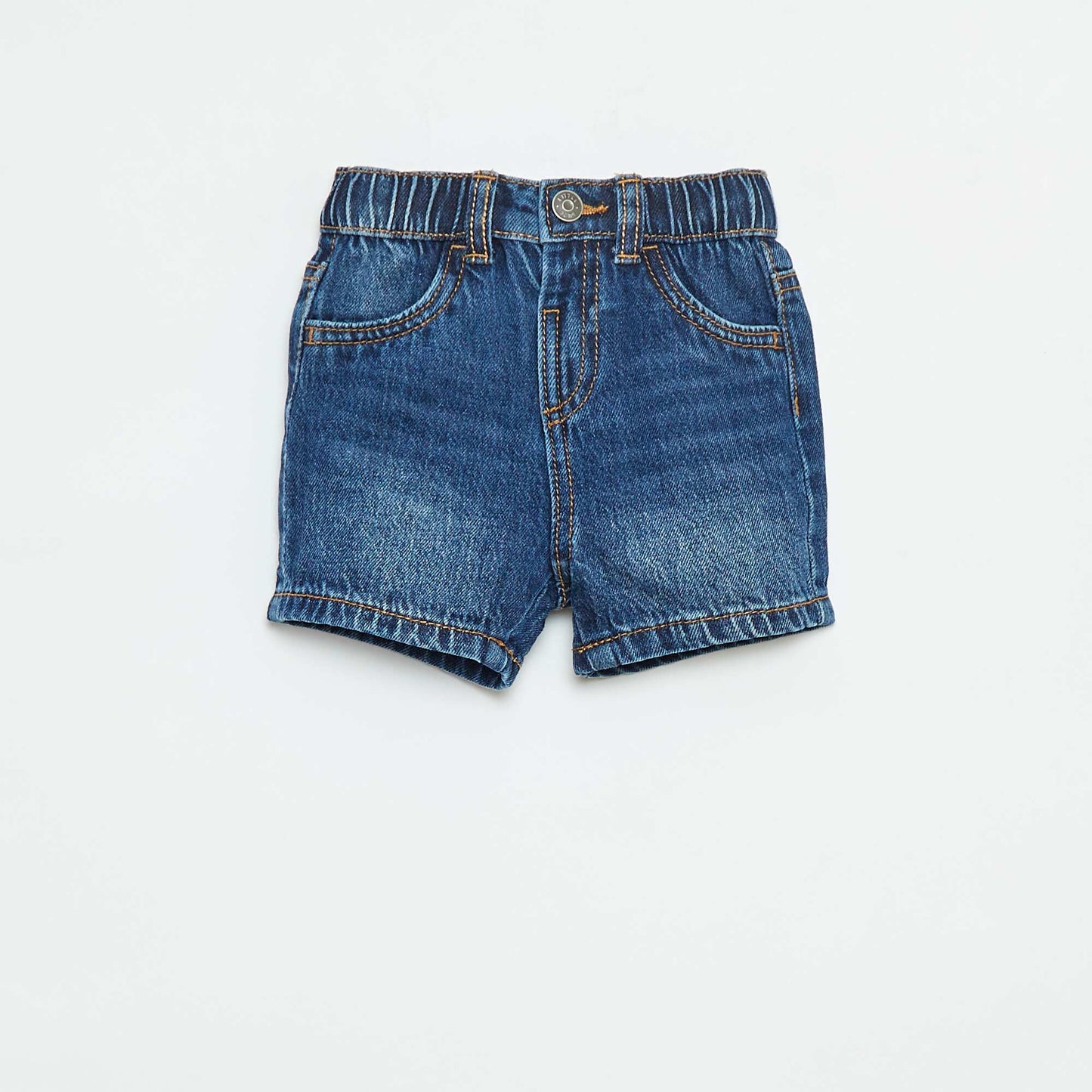 Short en denim ajustable par élastiques à l'intérieur BLEU