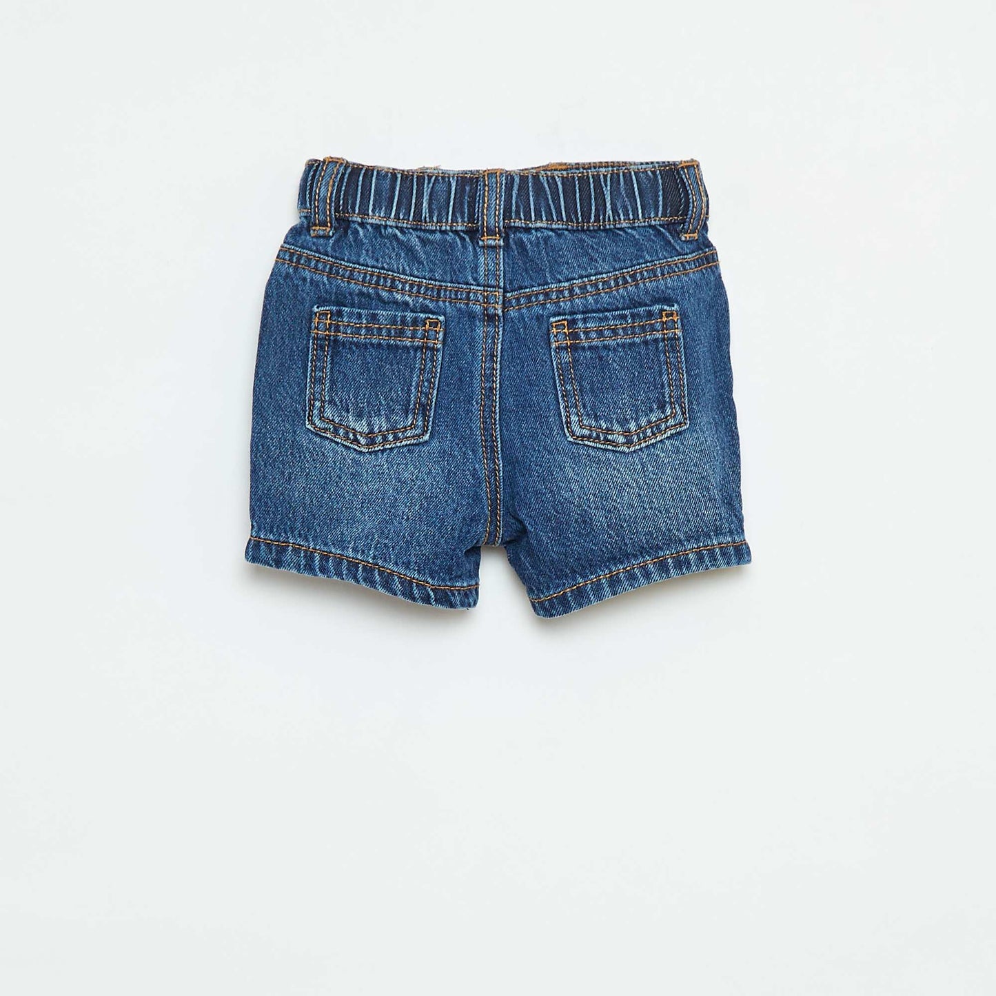 Short en denim ajustable par élastiques à l'intérieur BLEU