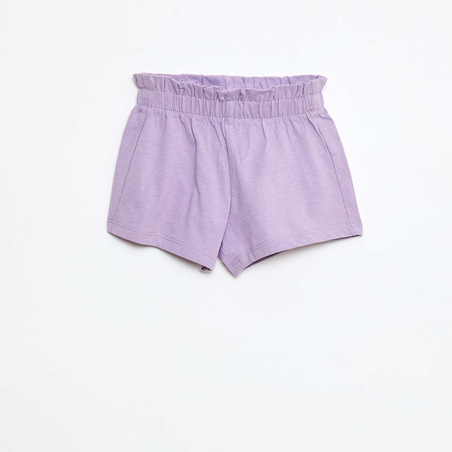 Short fluide uni avec taille élastiquée VIOLET