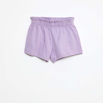 Short fluide uni avec taille élastiquée VIOLET