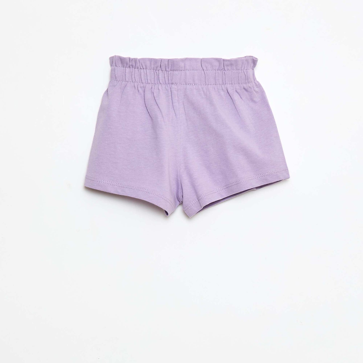 Short fluide uni avec taille élastiquée VIOLET