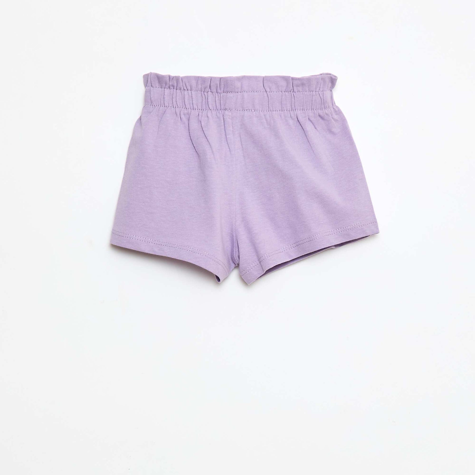 Short fluide uni avec taille élastiquée VIOLET
