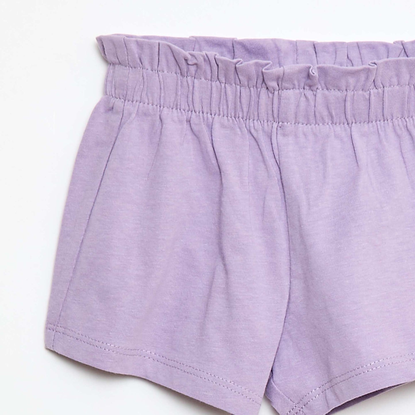 Short fluide uni avec taille élastiquée VIOLET