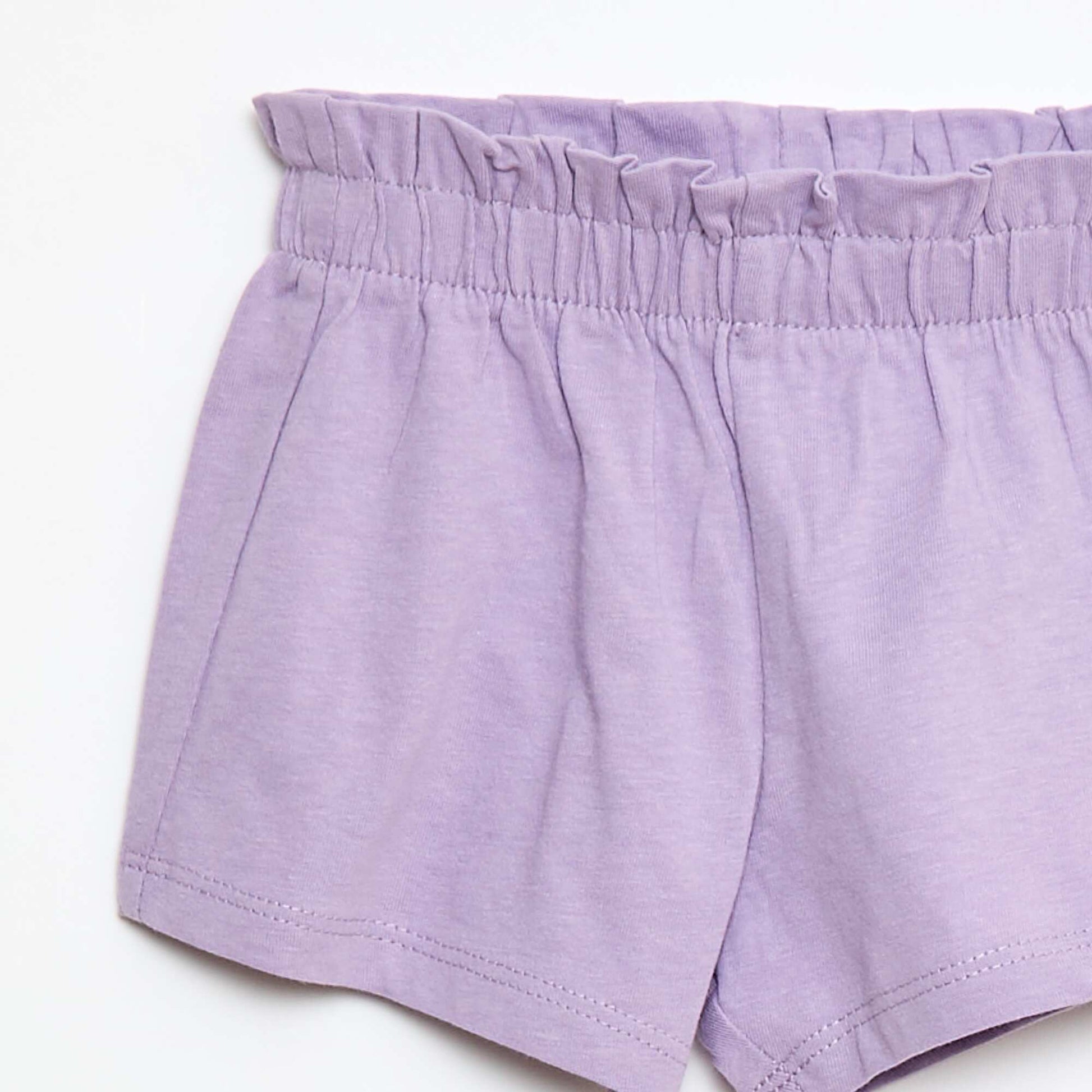 Short fluide uni avec taille élastiquée VIOLET