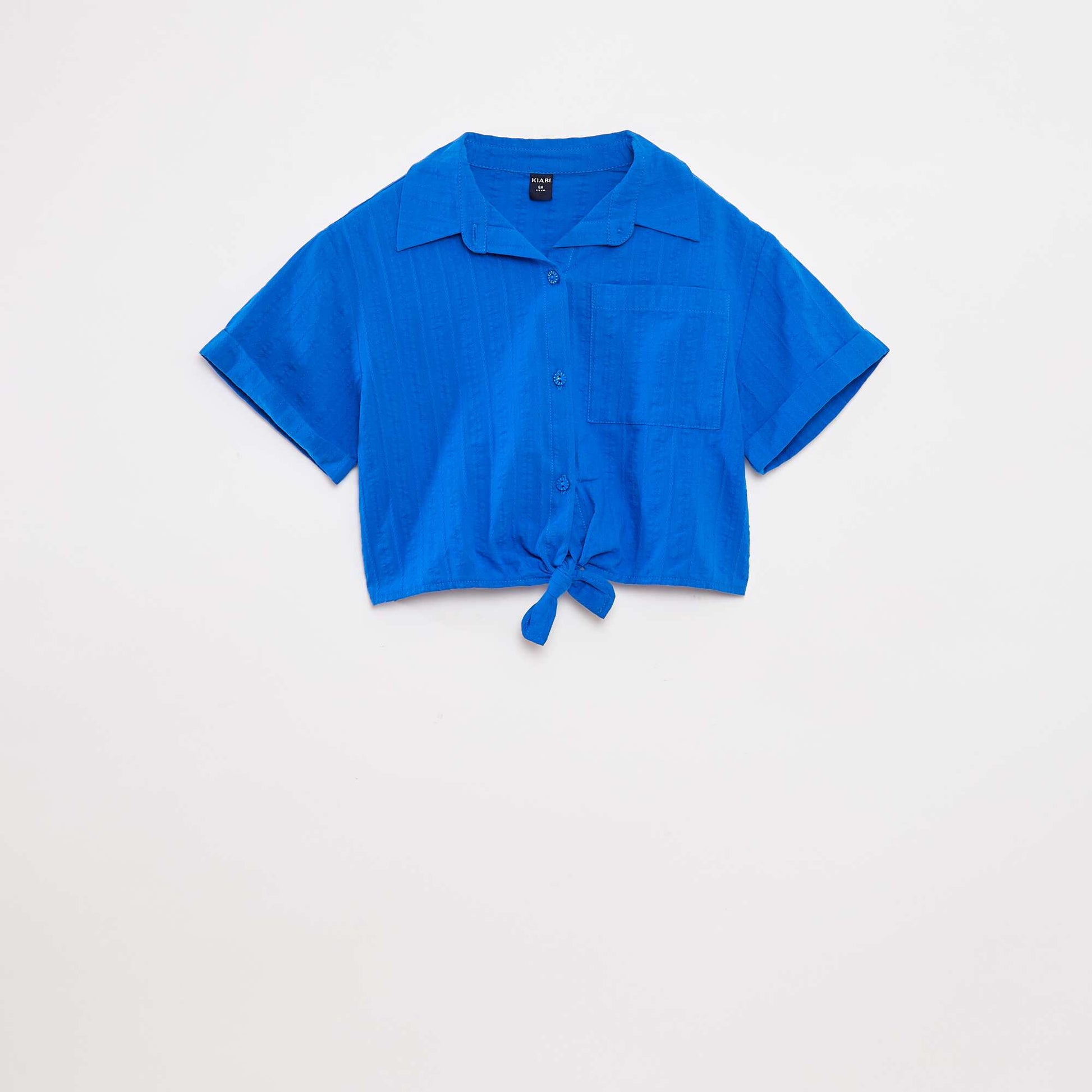 Chemise courte avec nœud BLEU
