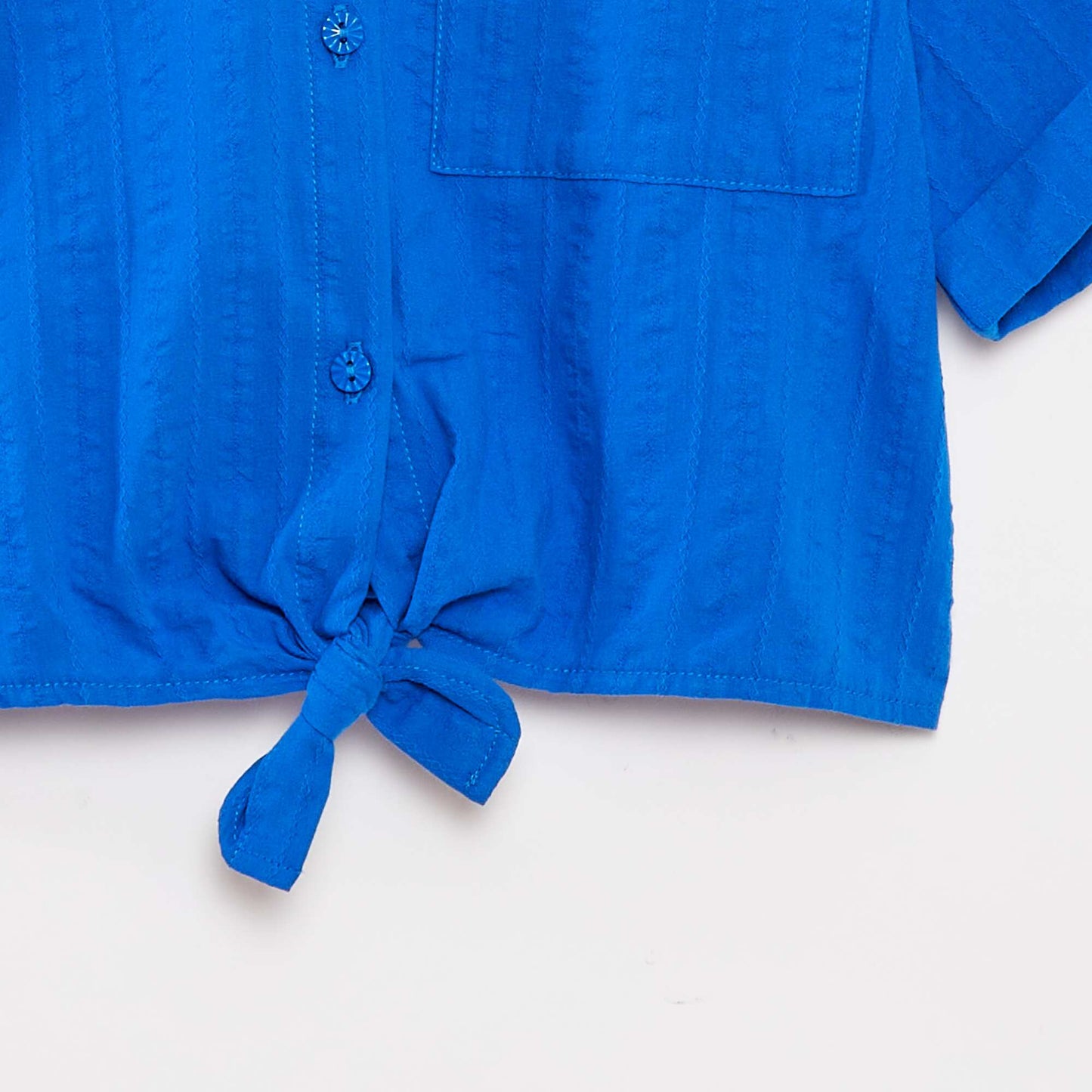 Chemise courte avec nœud BLEU
