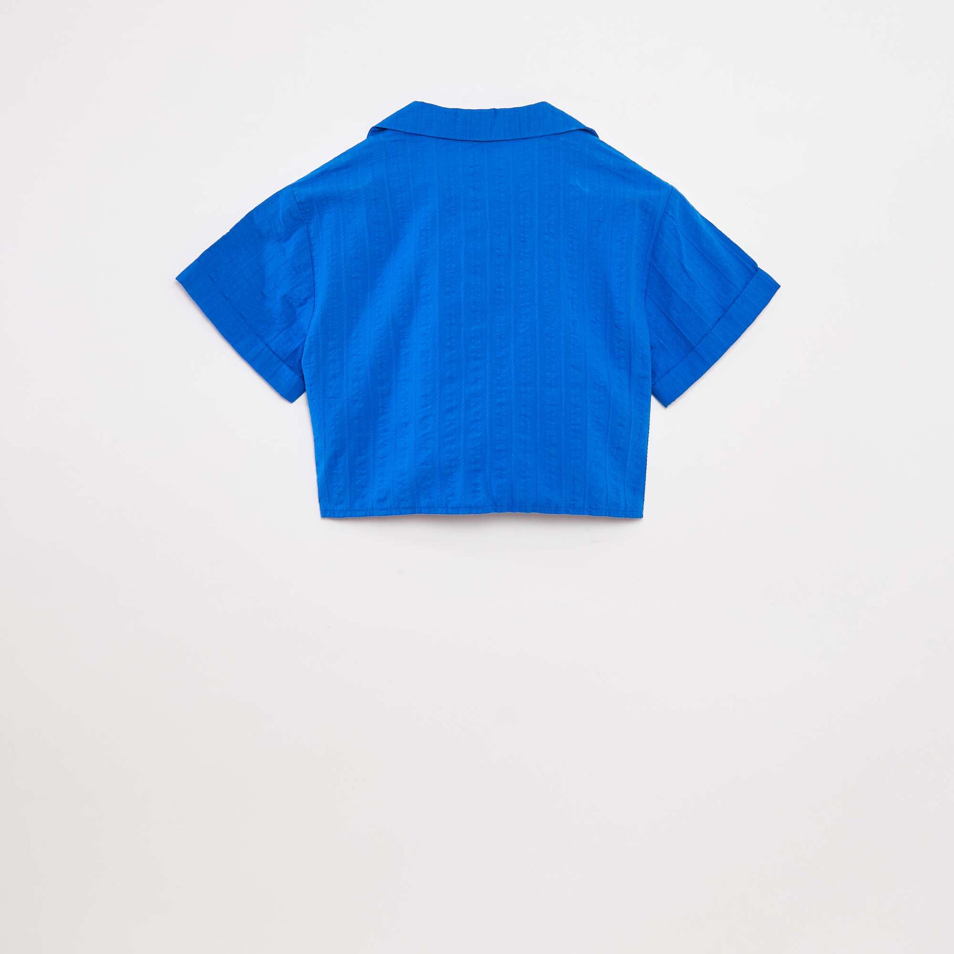 Chemise courte avec nœud BLEU