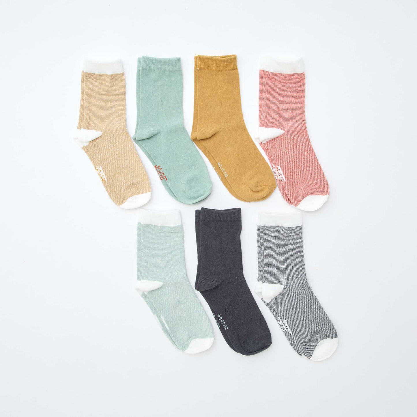 Lot de 7 paires de chaussettes imprimées MARRON