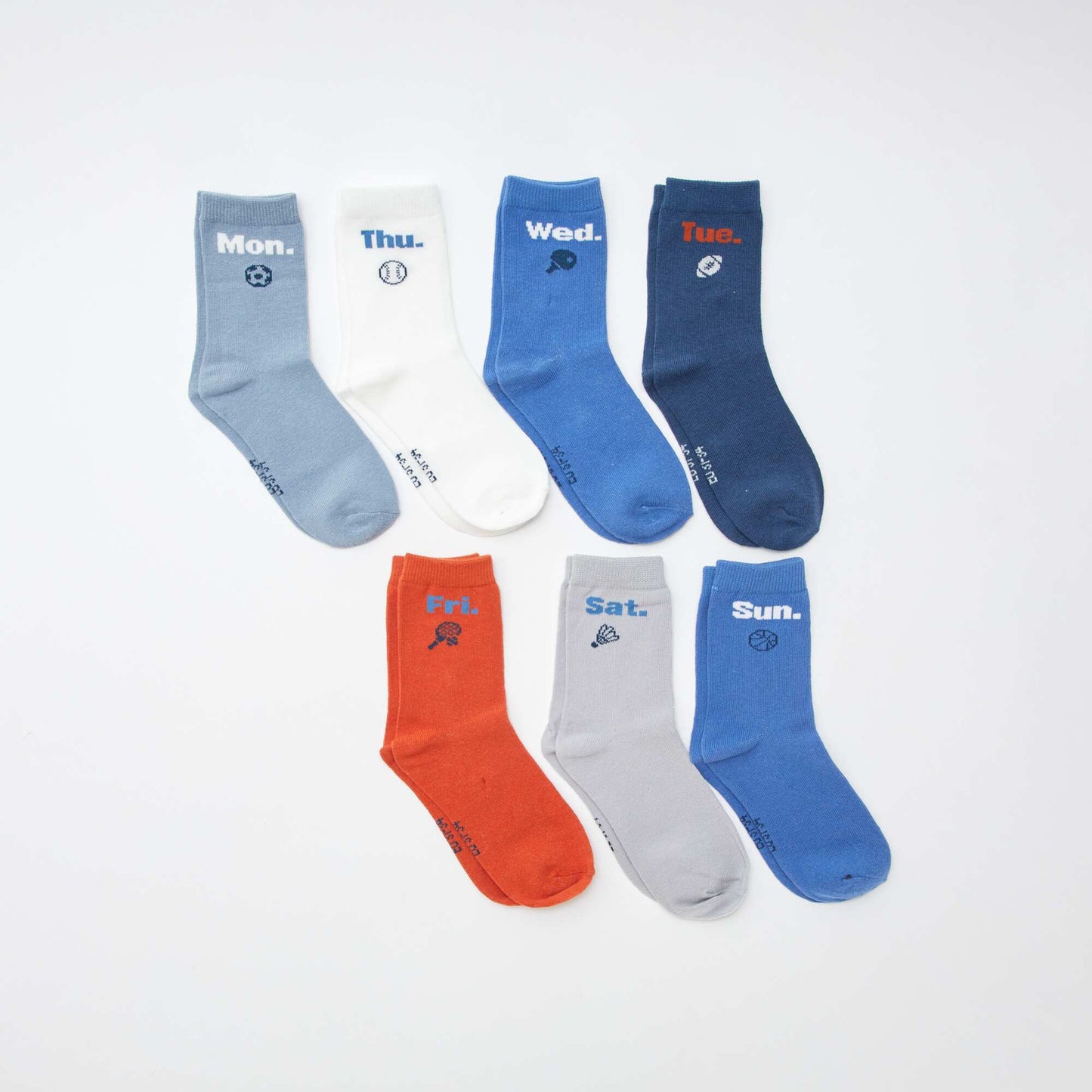 Lot de 7 paires de chaussettes imprimées BLEU