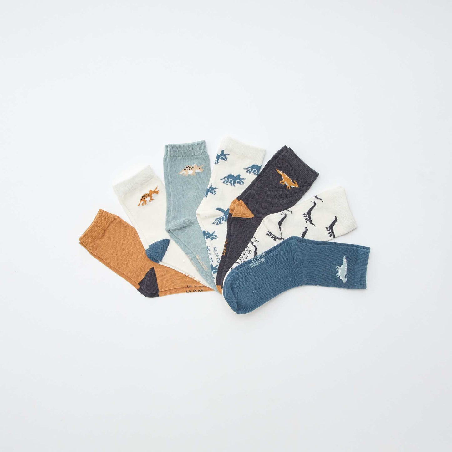 Lot de 7 paires de chaussettes imprimées BEIGE