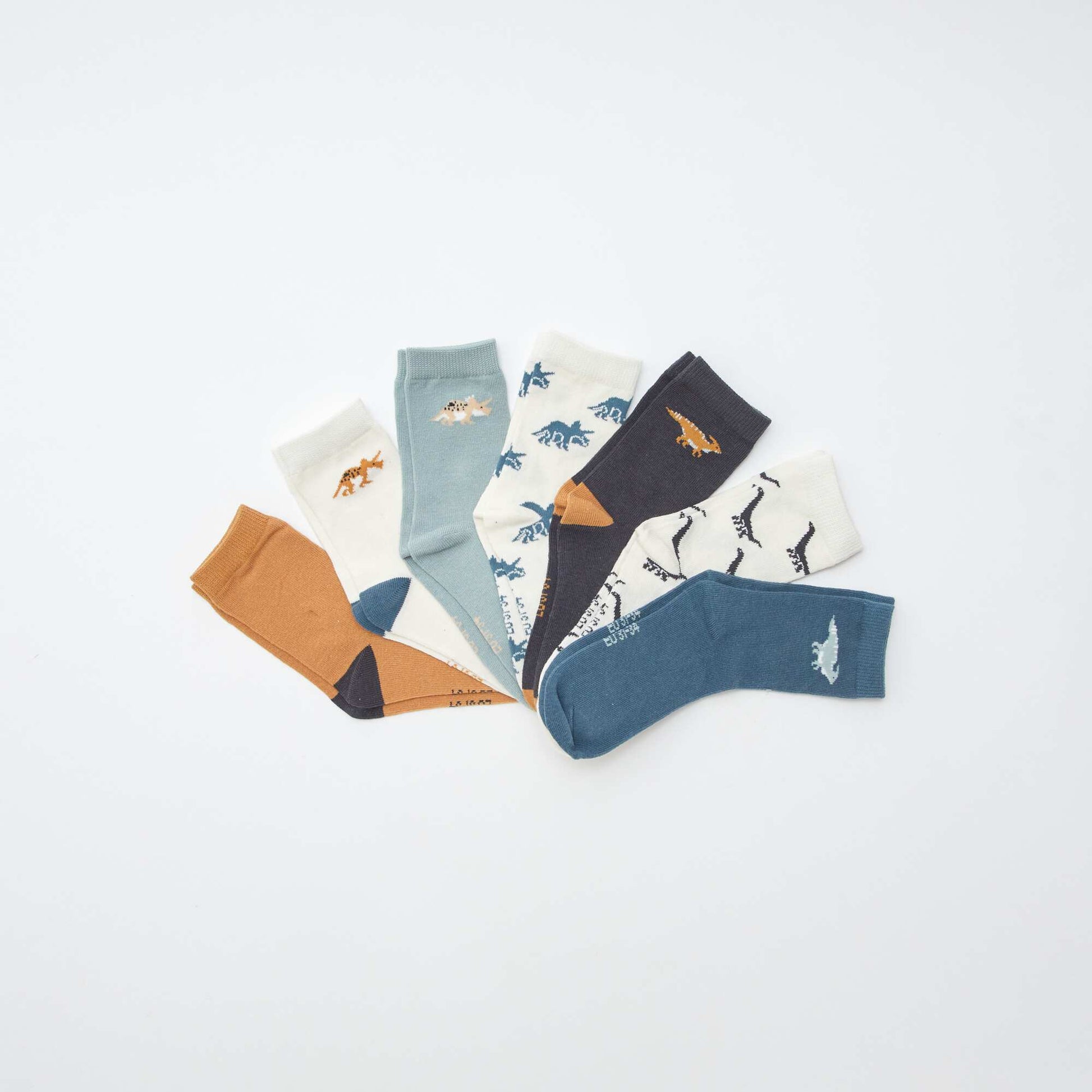 Lot de 7 paires de chaussettes imprimées BEIGE
