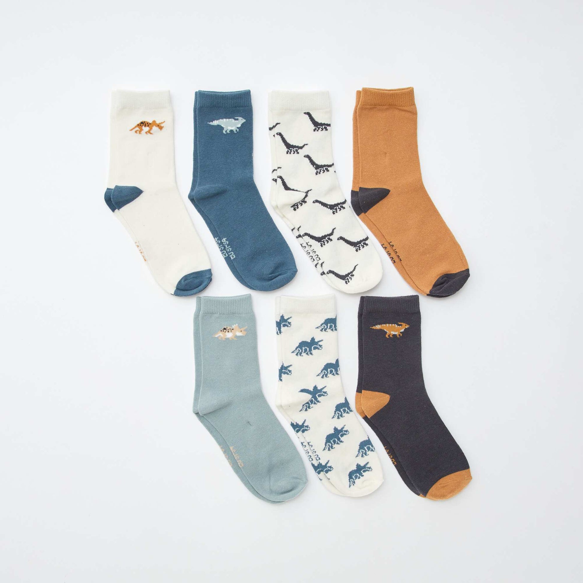 Lot de 7 paires de chaussettes imprimées BEIGE