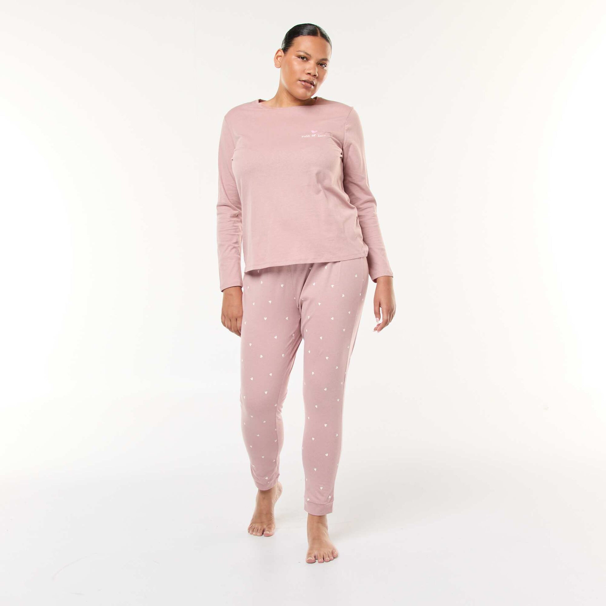 Ensemble de pyjama long imprimé - 2 pièces ROSE