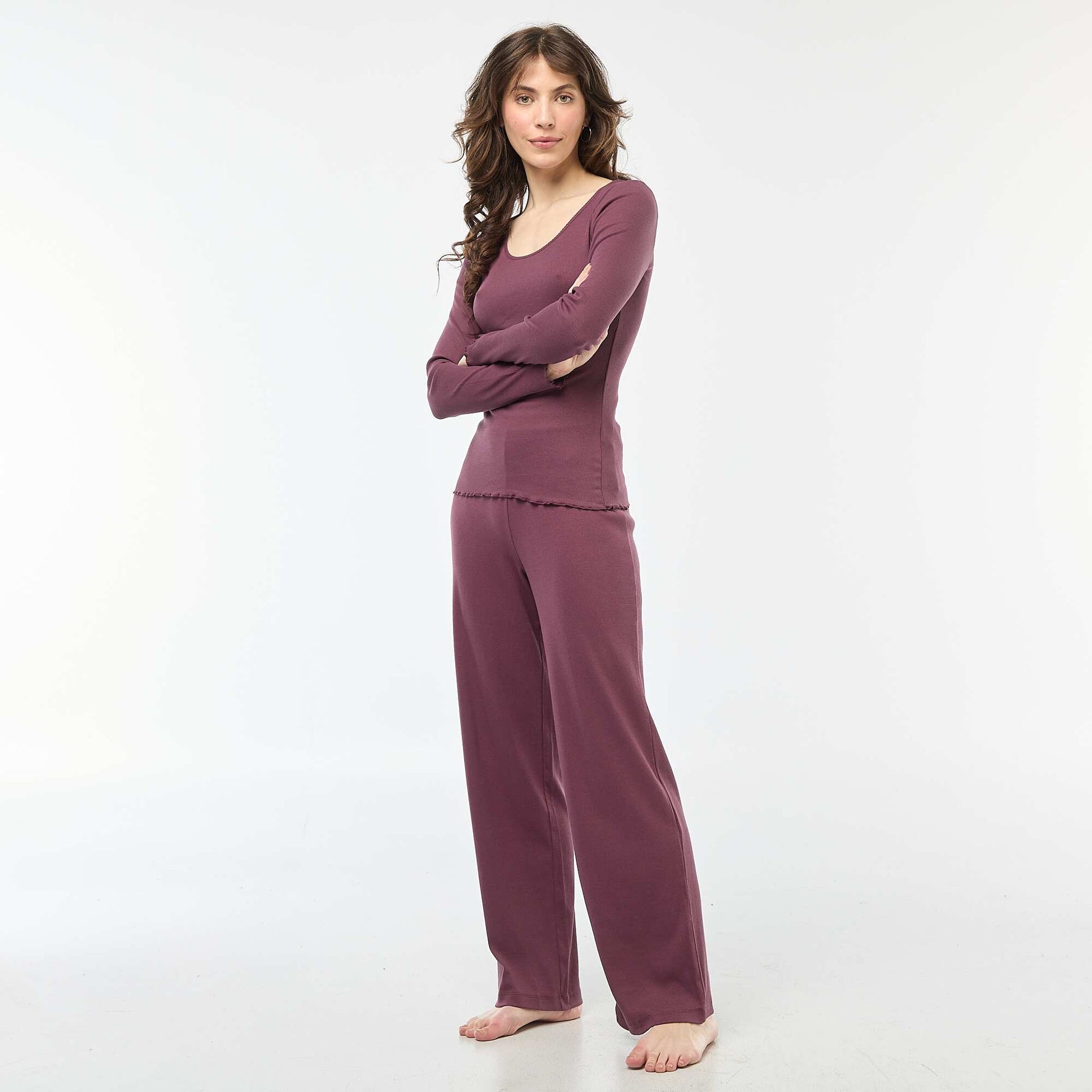 Tee-shirt de pyjama côtelé PRUNE