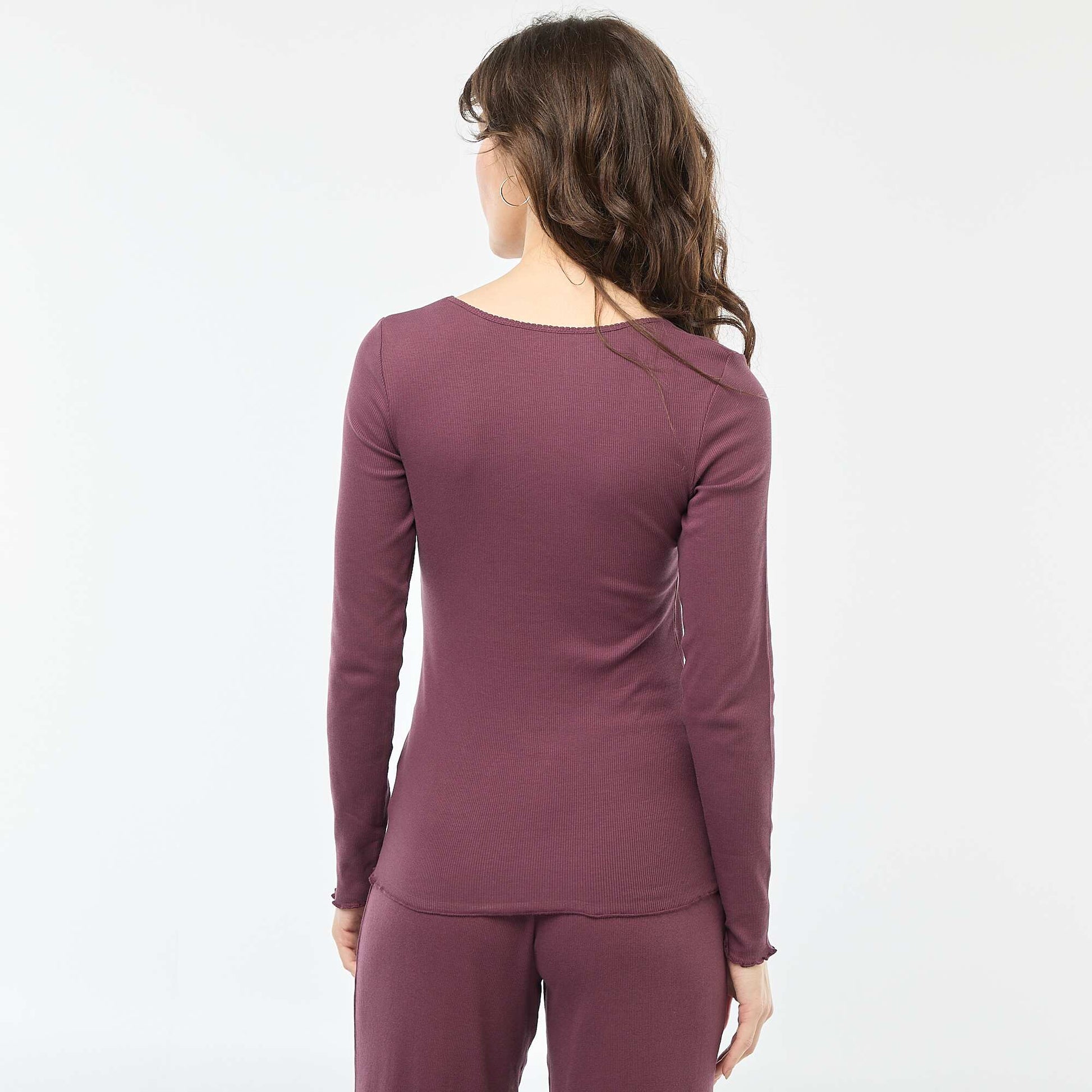 Tee-shirt de pyjama côtelé PRUNE