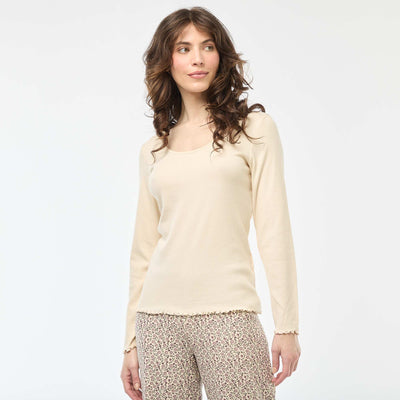 Tee-shirt de pyjama côtelé CRèME