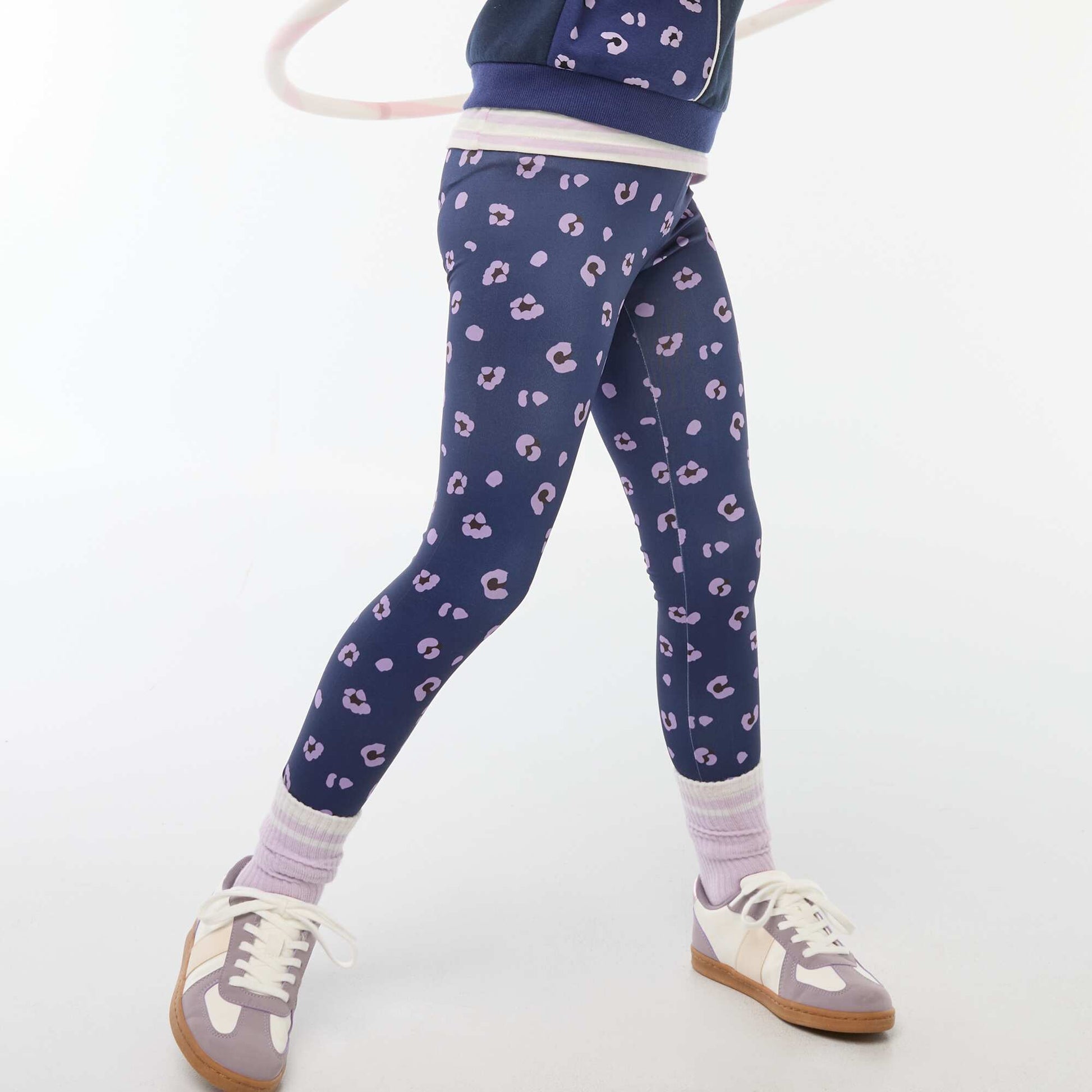 Legging de sport en matière stretch BLEU